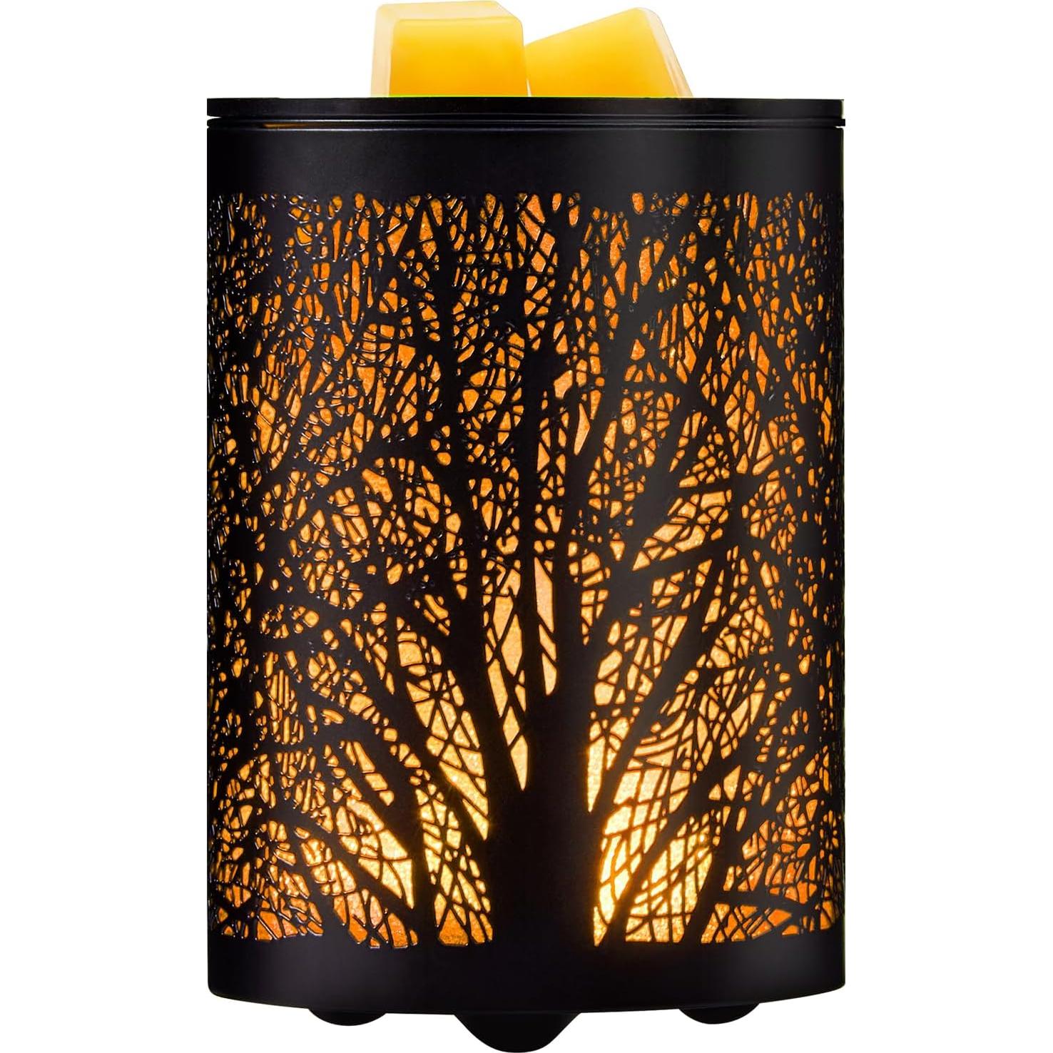 Calentador de Cera Eléctrico Enaroma Árbol Negro 20W LED 7 Colores