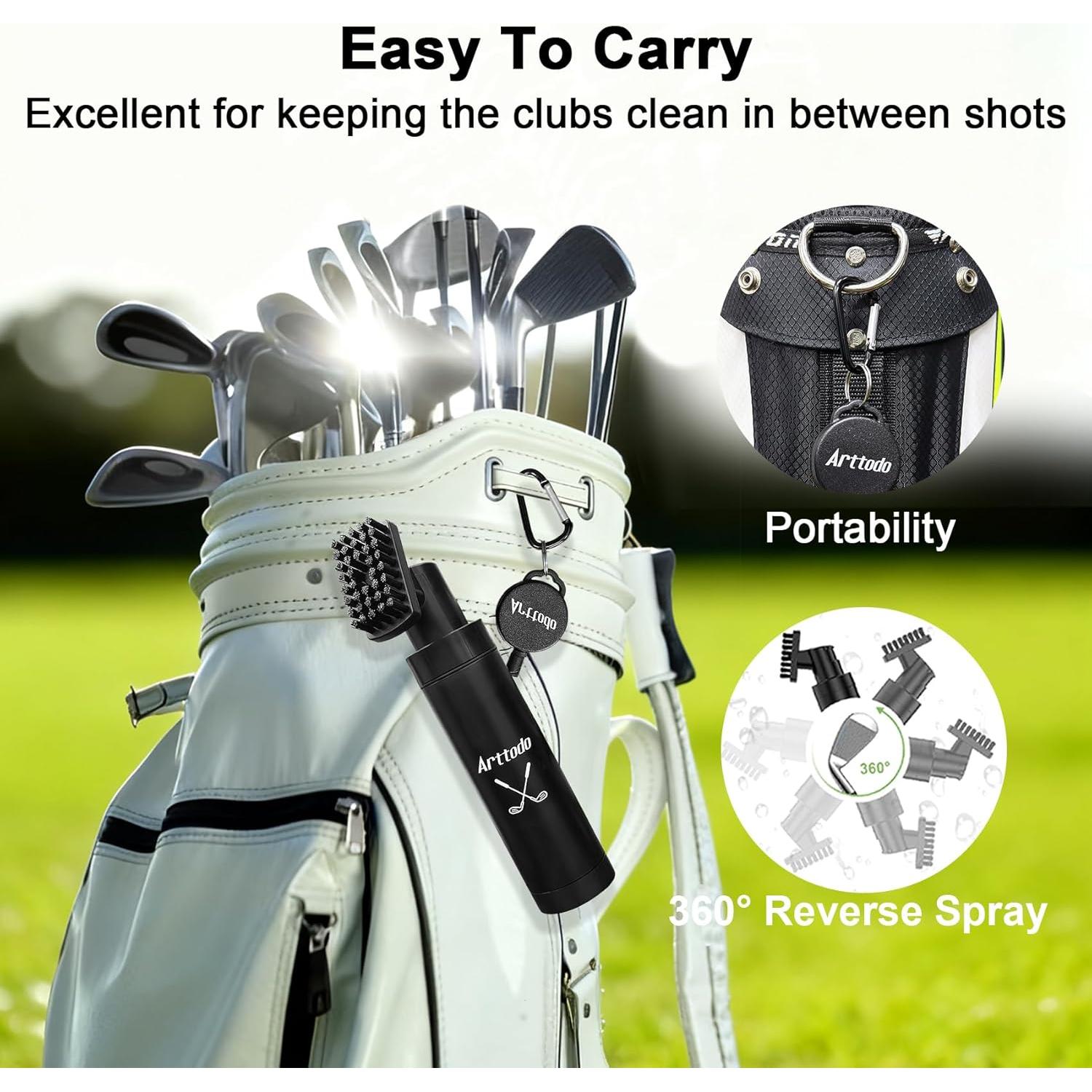 Limpiador de Palos de Golf Arttodo con Clip y Cerda de Nylon