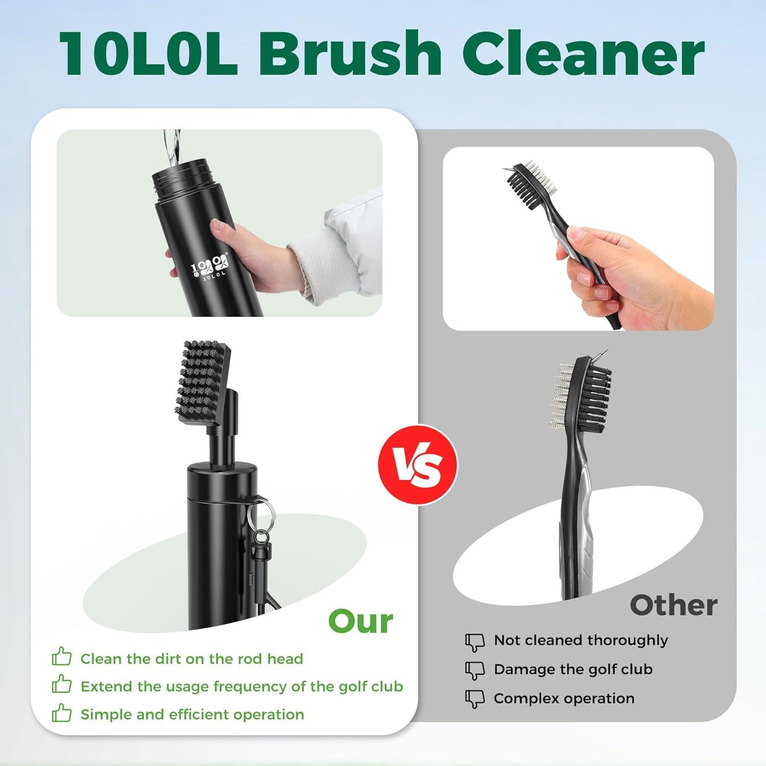 Cepillo Limpiador de Palos de Golf 10L0L con Agua 118ml