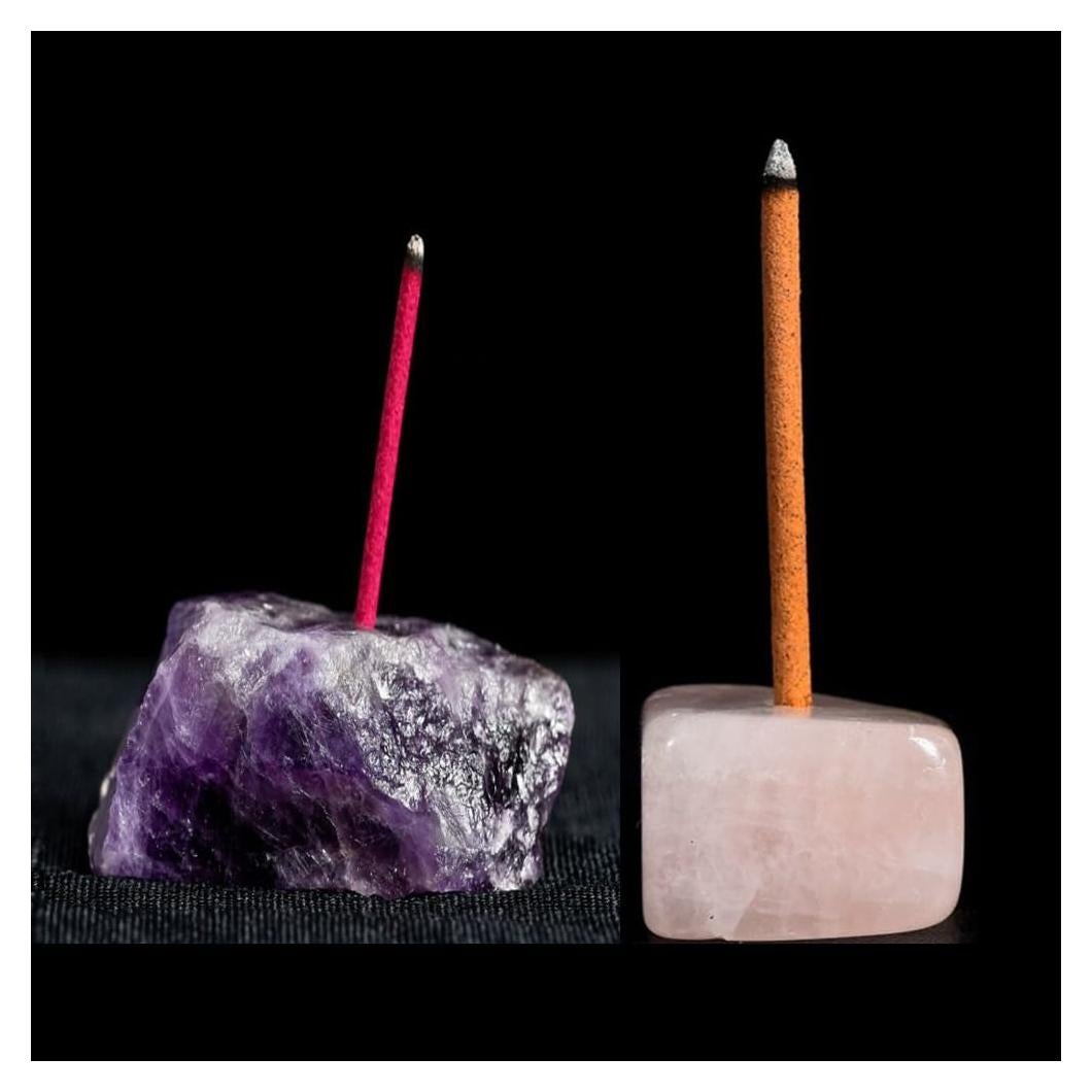 Soporte de Incienso Leadigol de Cuarzo Natural - 2 Piezas