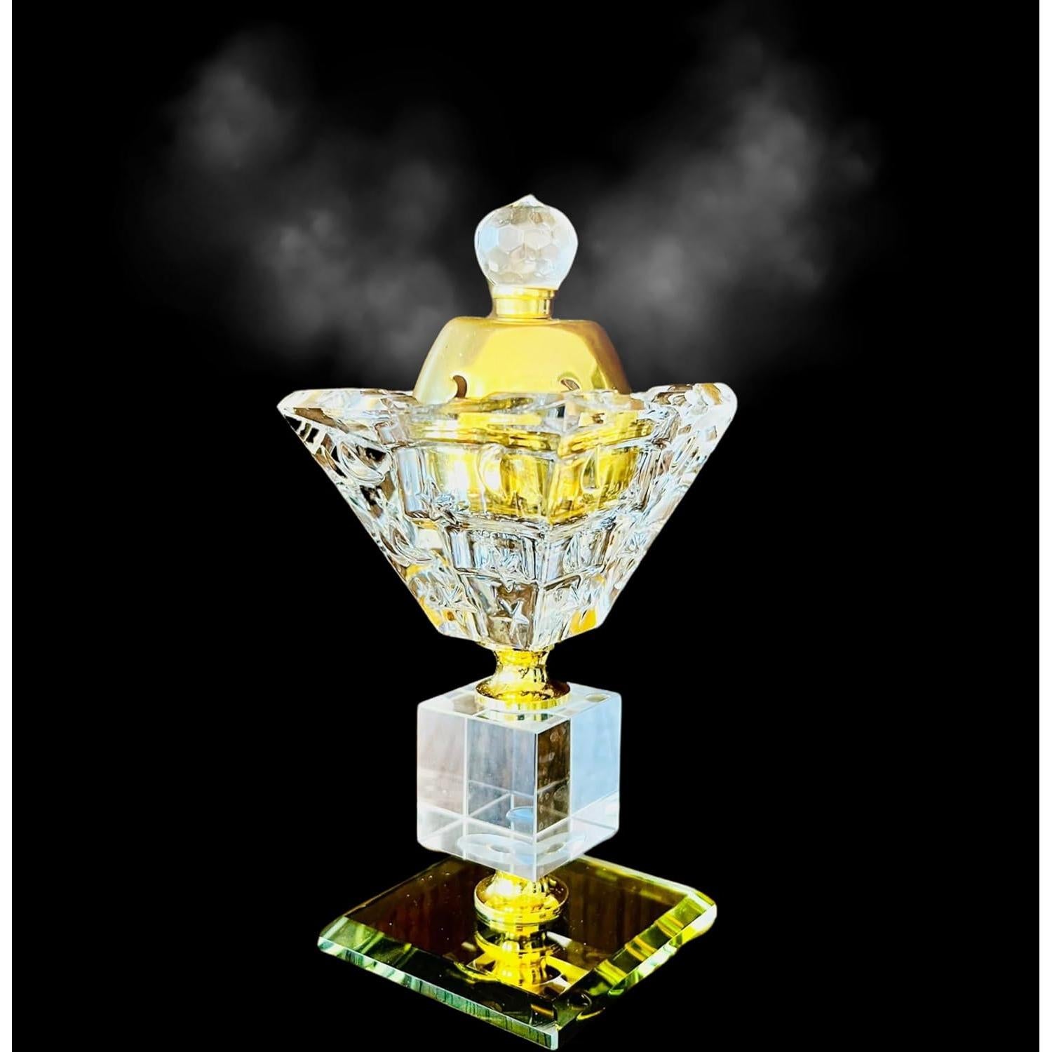 Horno de Incienso Bakhoor eMart4U de Vidrio Cuadrado 14.6 cm