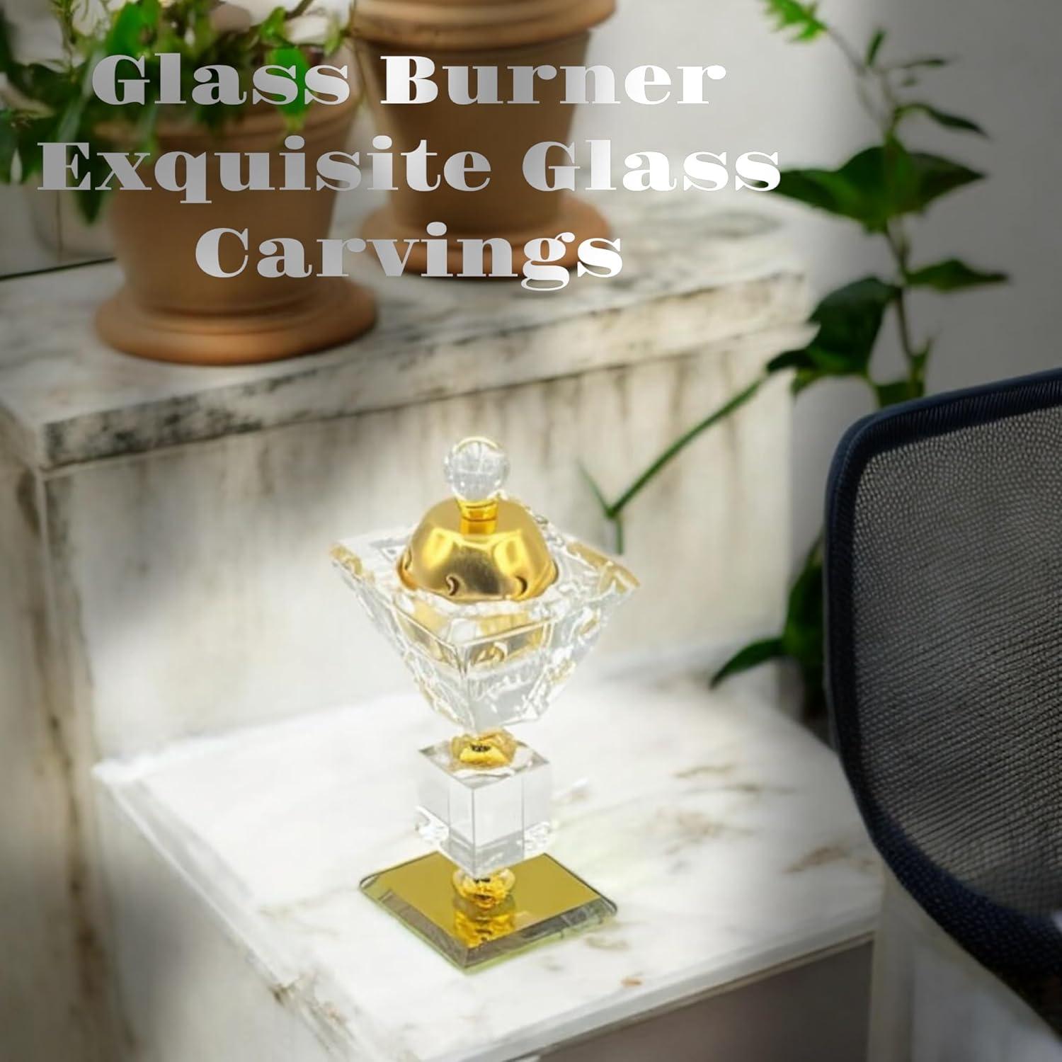 Horno de Incienso Bakhoor eMart4U de Vidrio Cuadrado 14.6 cm