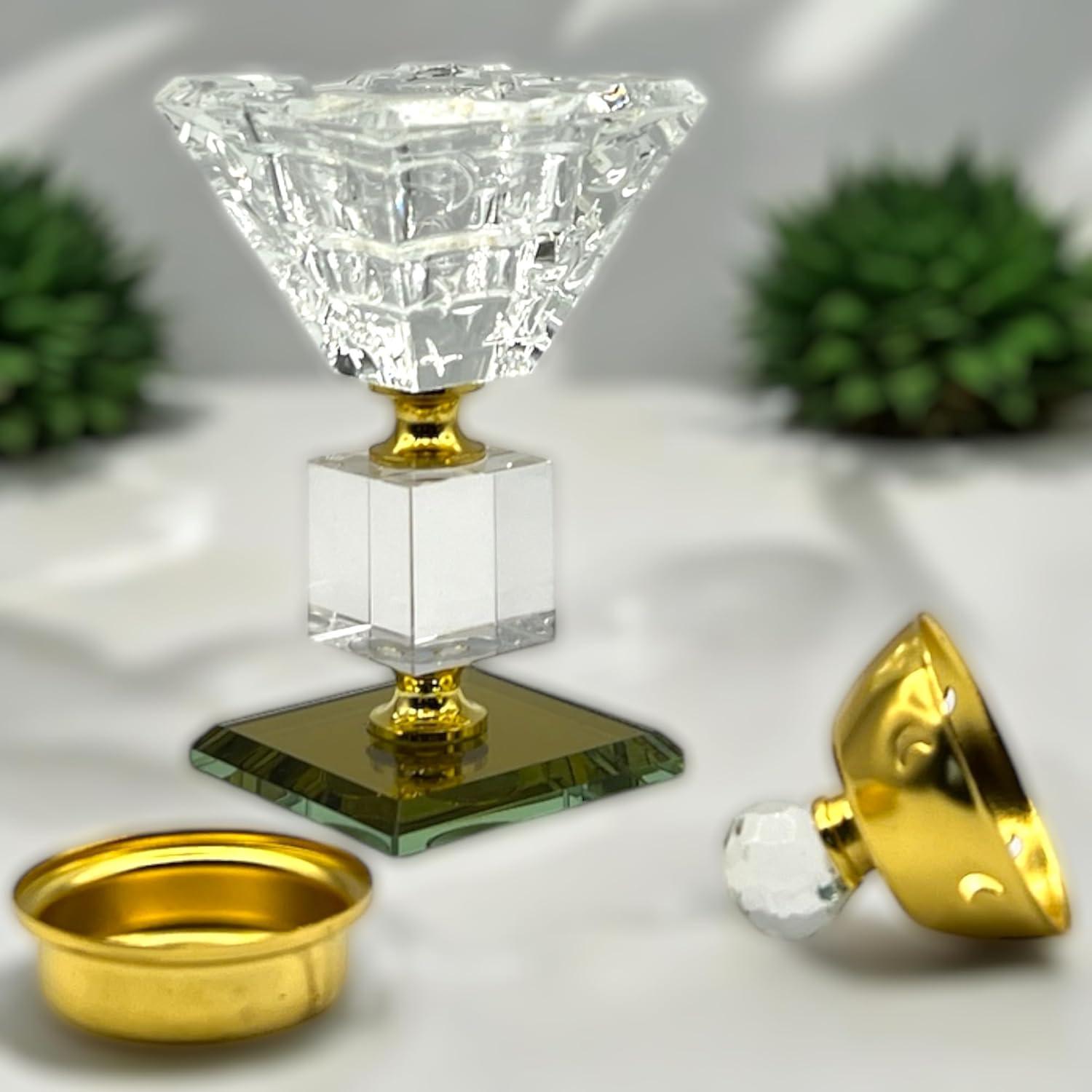 Horno de Incienso Bakhoor eMart4U de Vidrio Cuadrado 14.6 cm