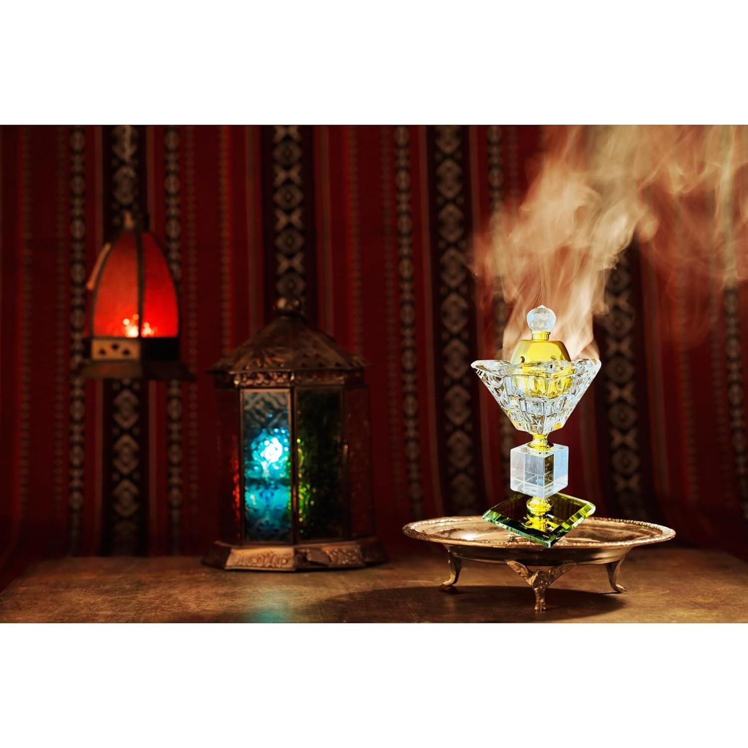 Horno de Incienso Bakhoor eMart4U de Vidrio Cuadrado 14.6 cm