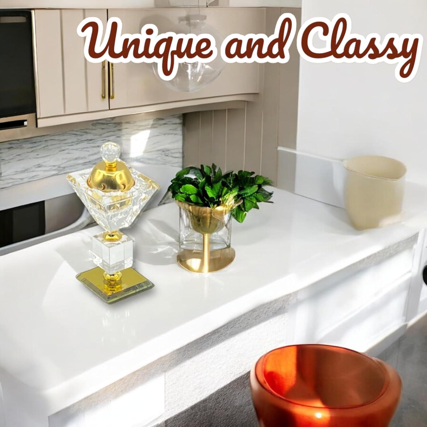 Horno de Incienso Bakhoor eMart4U de Vidrio Cuadrado 14.6 cm