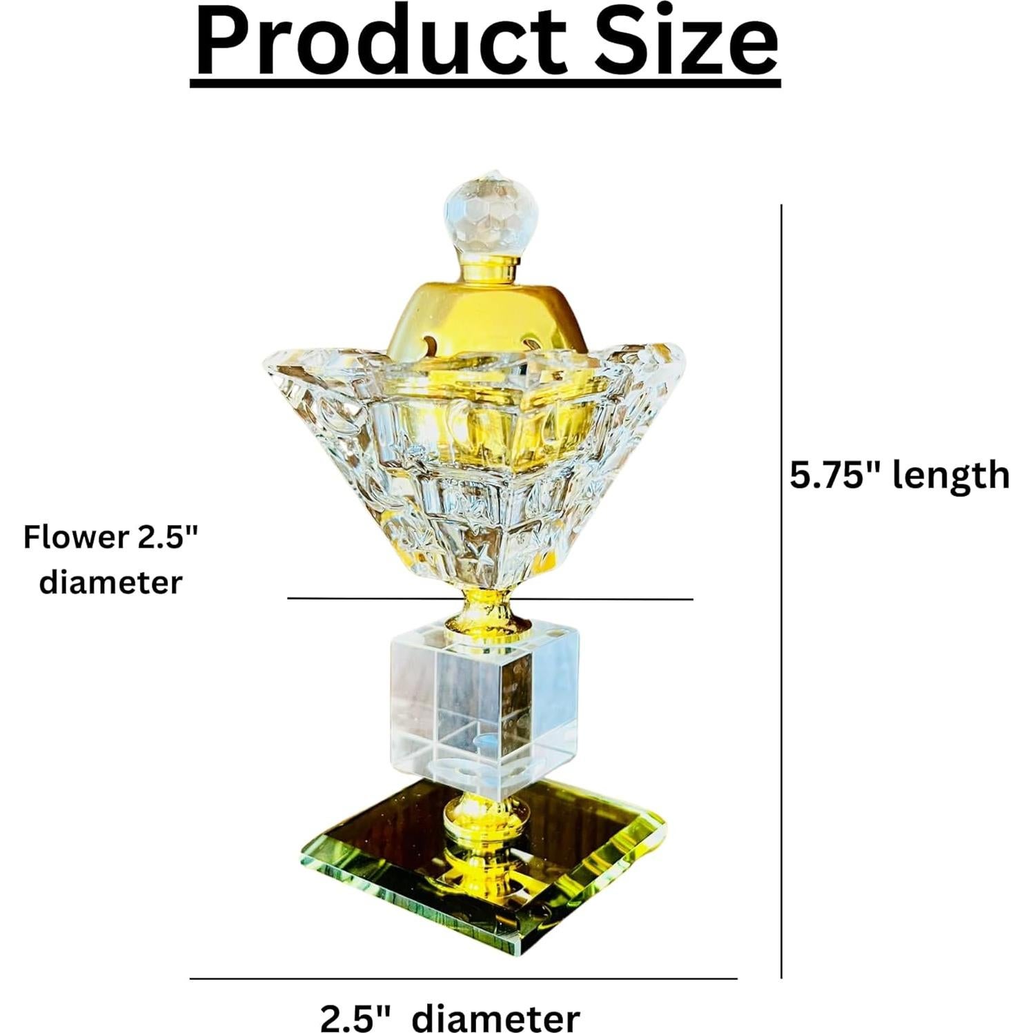 Horno de Incienso Bakhoor eMart4U de Vidrio Cuadrado 14.6 cm