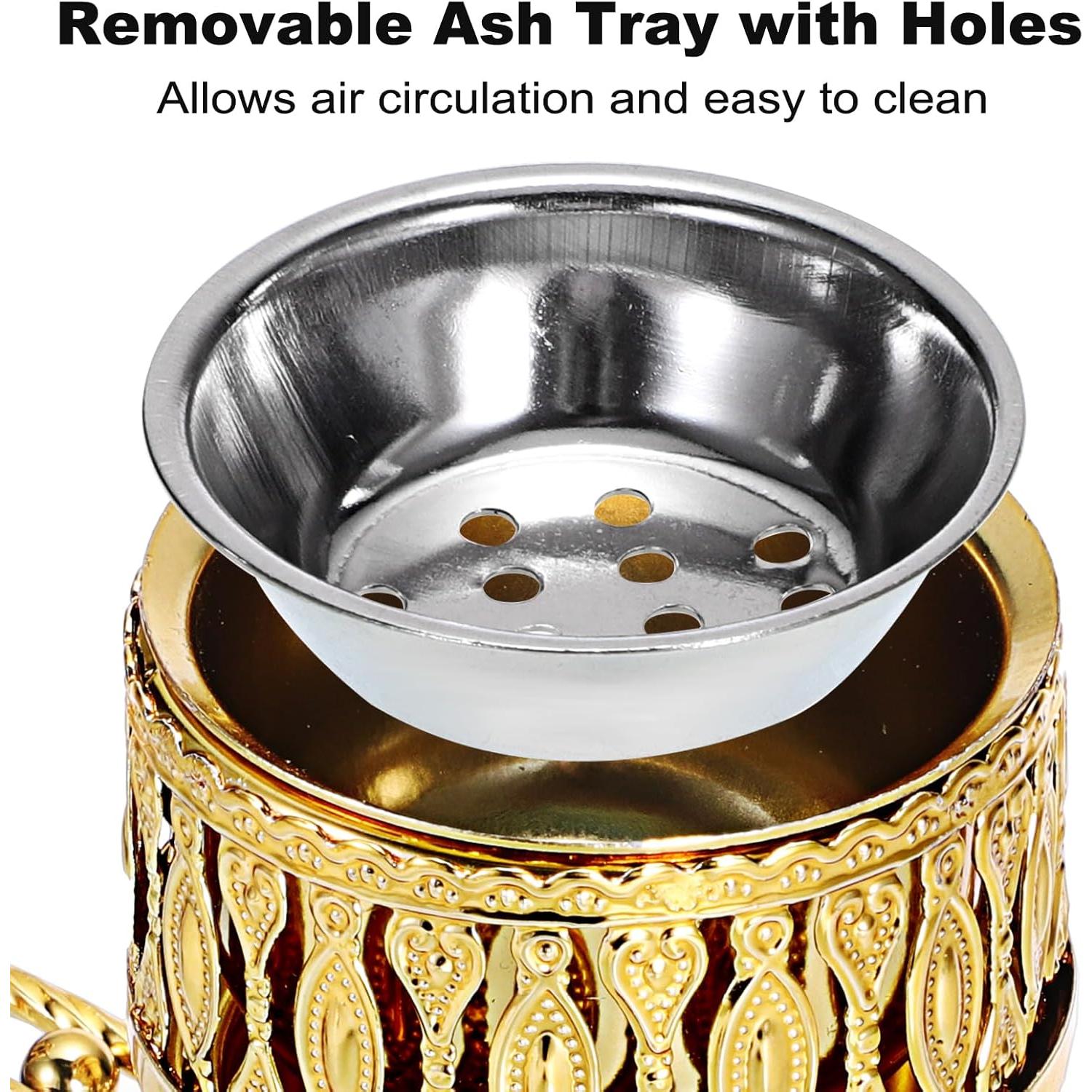 Soporte de Incienso Vintage JUXYES con Tapa Cruz y Recogedores