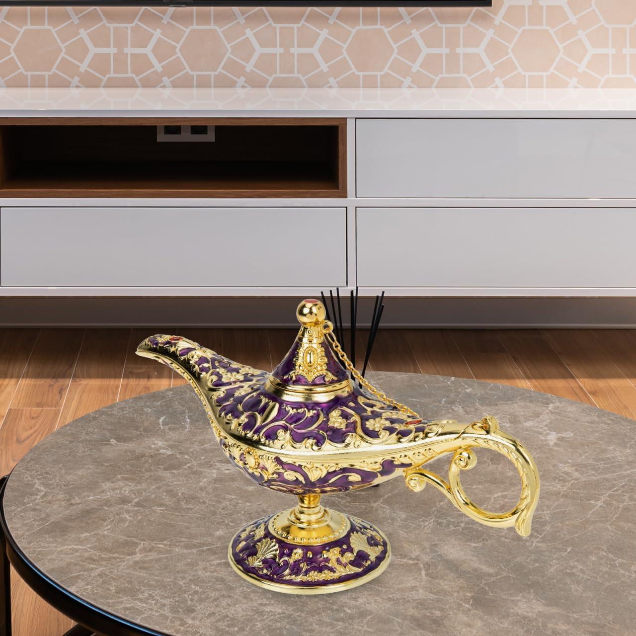 Quemador de Incienso Vintage ERINGOGO de Zinc Púrpura 21cm