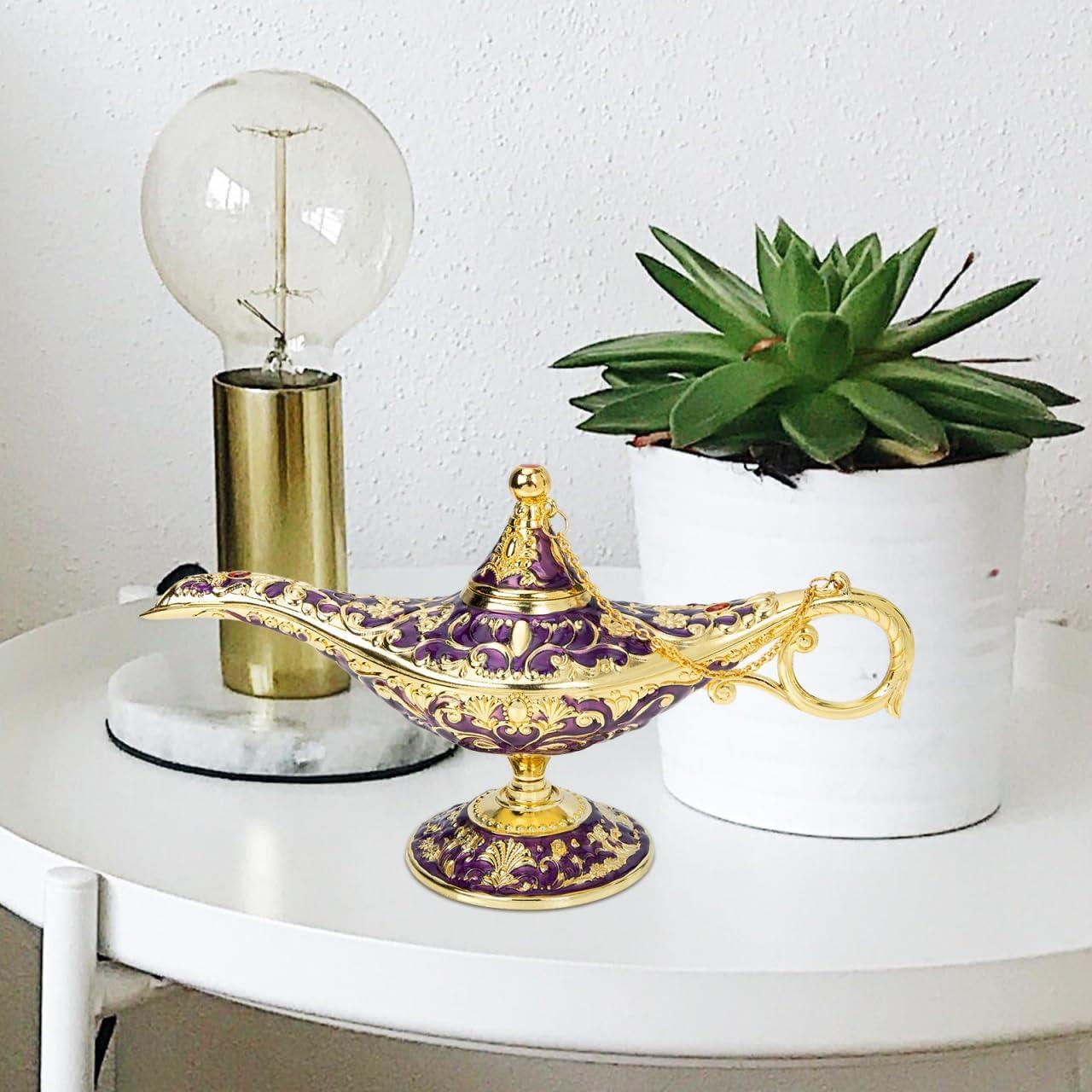 Quemador de Incienso Vintage ERINGOGO de Zinc Púrpura 21cm