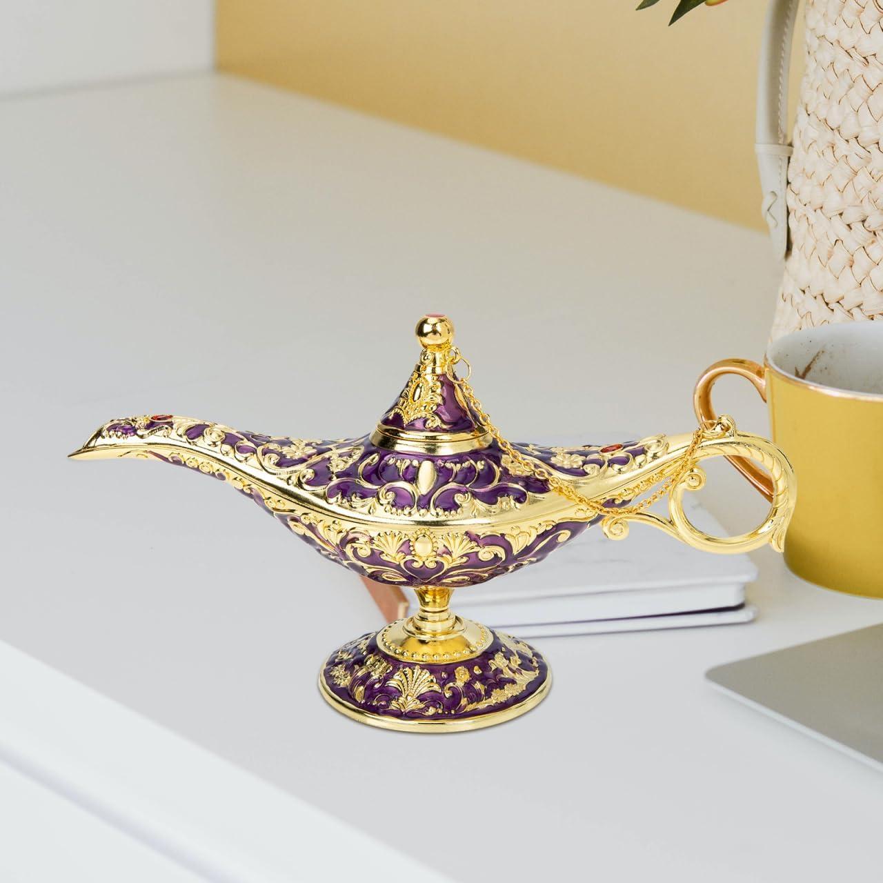 Quemador de Incienso Vintage ERINGOGO de Zinc Púrpura 21cm