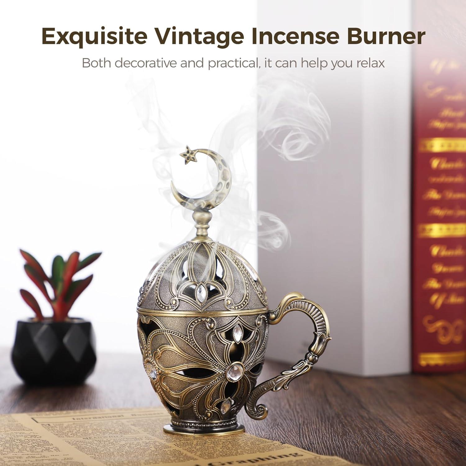 Horno de Incienso Tideme de Zinc Dorado 11 cm x 17 cm