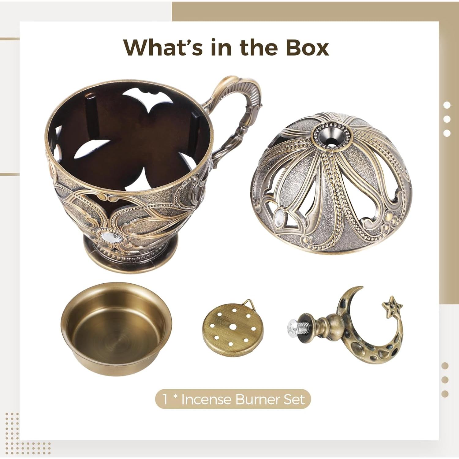 Horno de Incienso Tideme de Zinc Dorado 11 cm x 17 cm