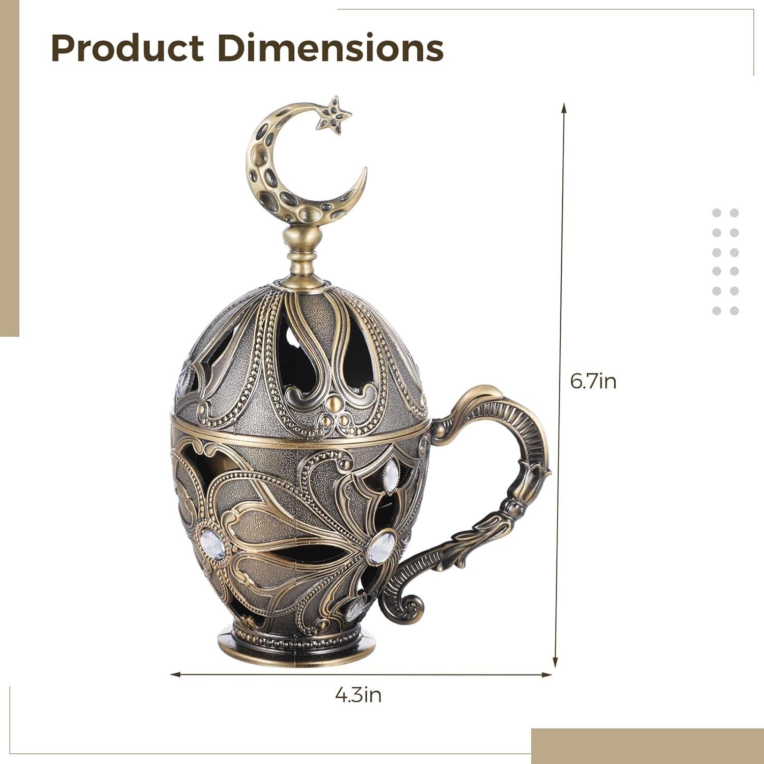 Horno de Incienso Tideme de Zinc Dorado 11 cm x 17 cm