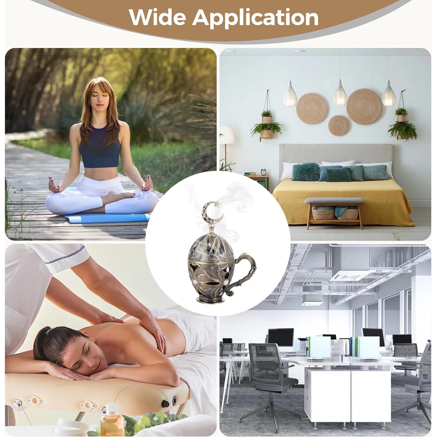 Horno de Incienso Tideme de Zinc Dorado 11 cm x 17 cm