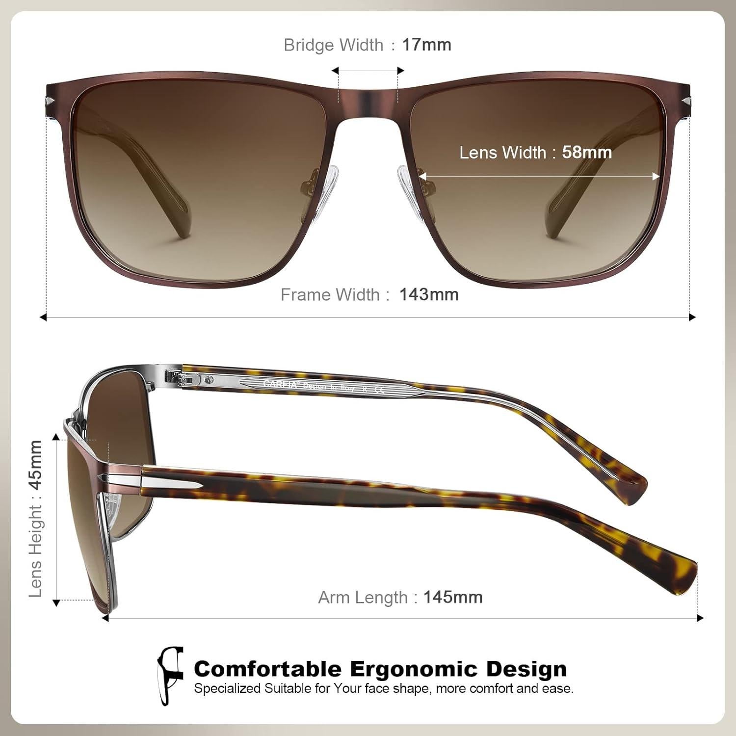 Gafas de Sol Polarizadas Carfia para Hombres - Marco Grande