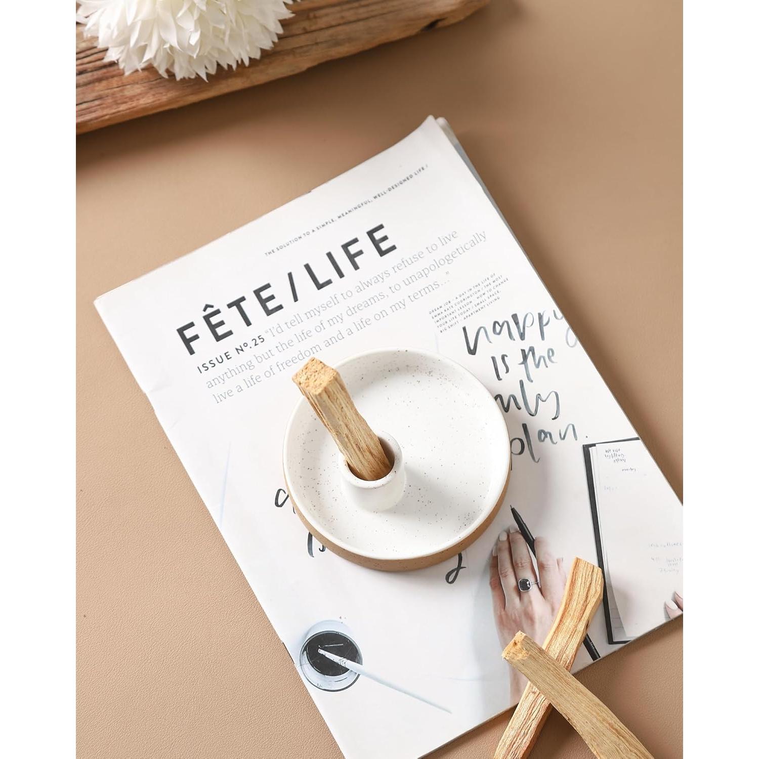 Soporte de Palo Santo HOCUROAY Cerámica Terracota 10.16 cm