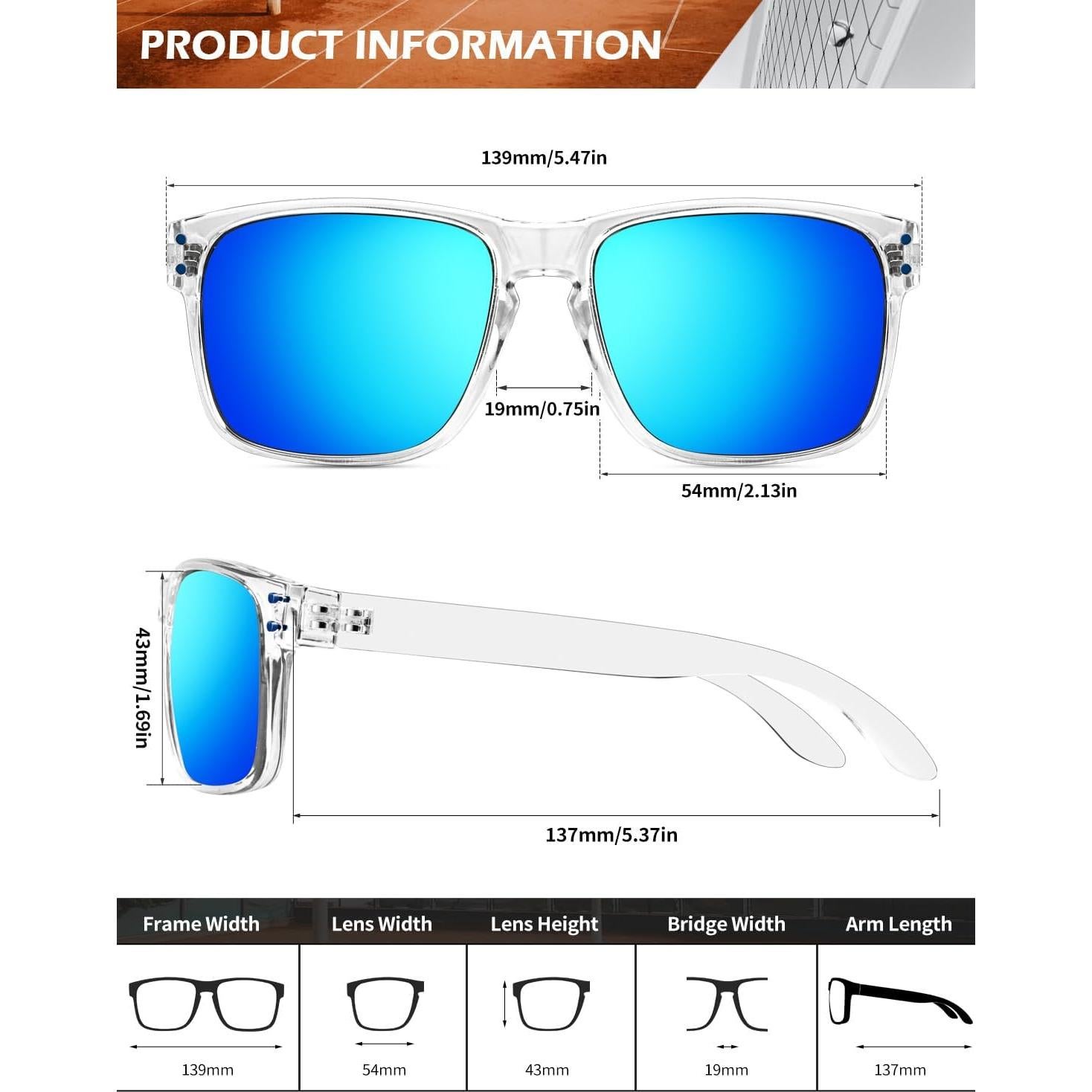 Gafas de Sol Polarizadas KALIYADI para Hombres UV400 Clásicas