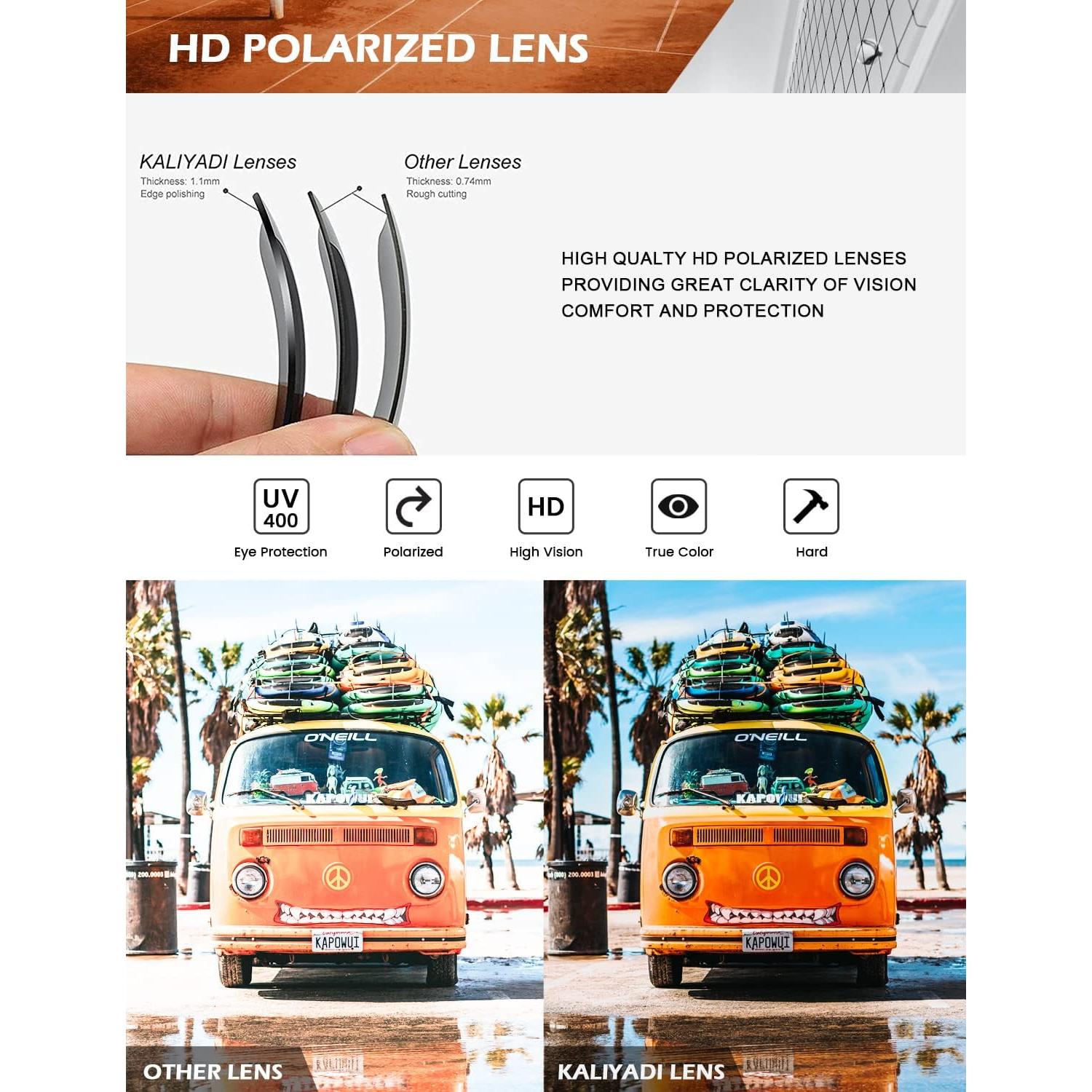 Gafas de Sol Polarizadas KALIYADI para Hombres UV400 Clásicas