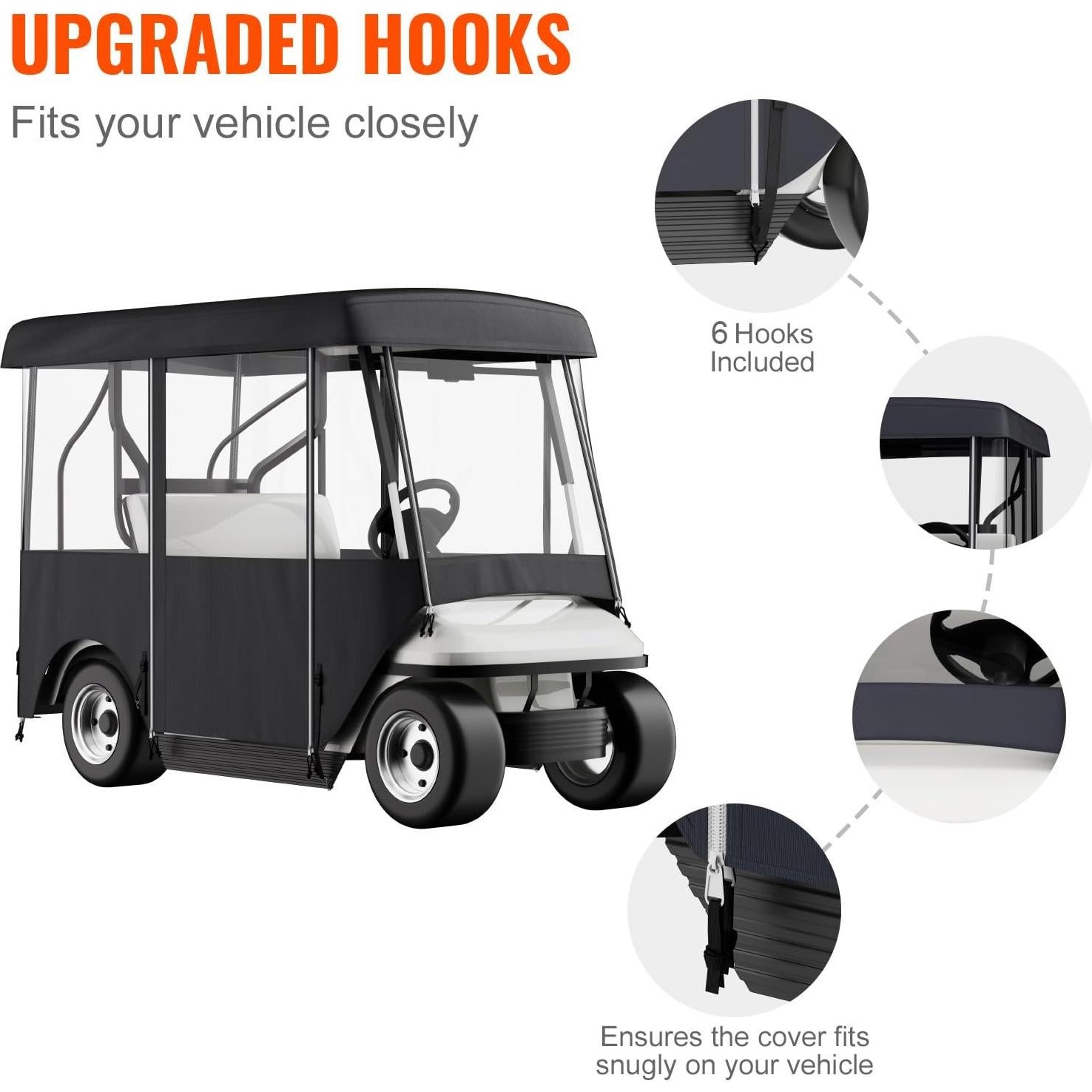 Cubierta de Carro de Golf Happybuy Deluxe 4 Personas Impermeable