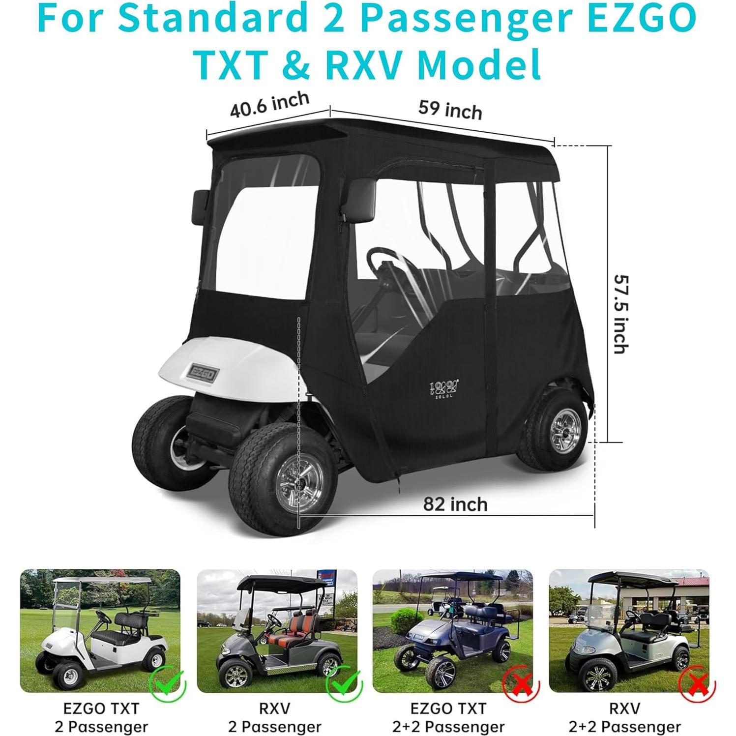 Cubierta de Carro de Golf 10L0L EZGO TXT/RXV 2 Pasajeros 600D