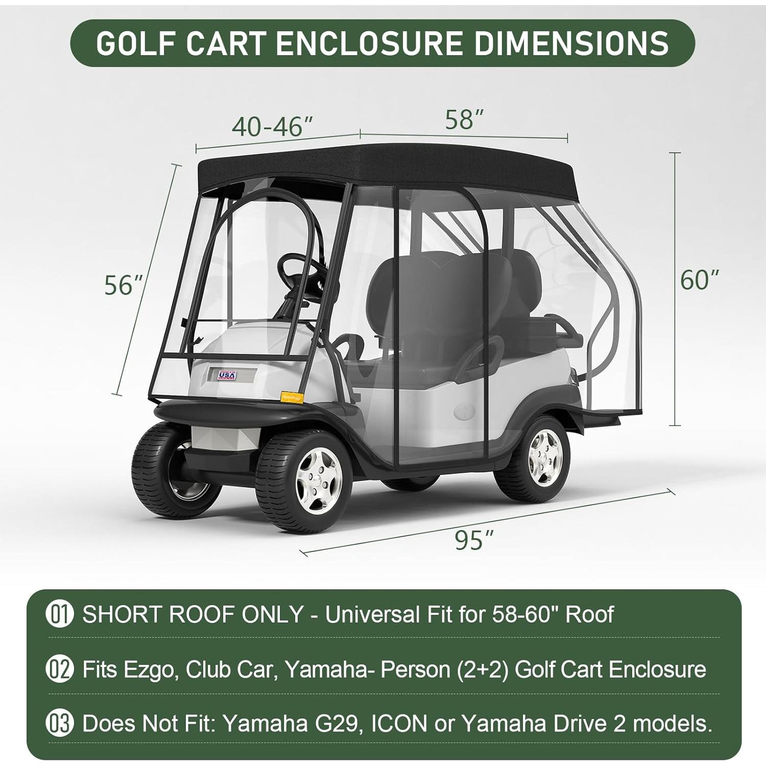 Cubierta de Lluvia para Carro de Golf Rosefray 2+2 - 58"