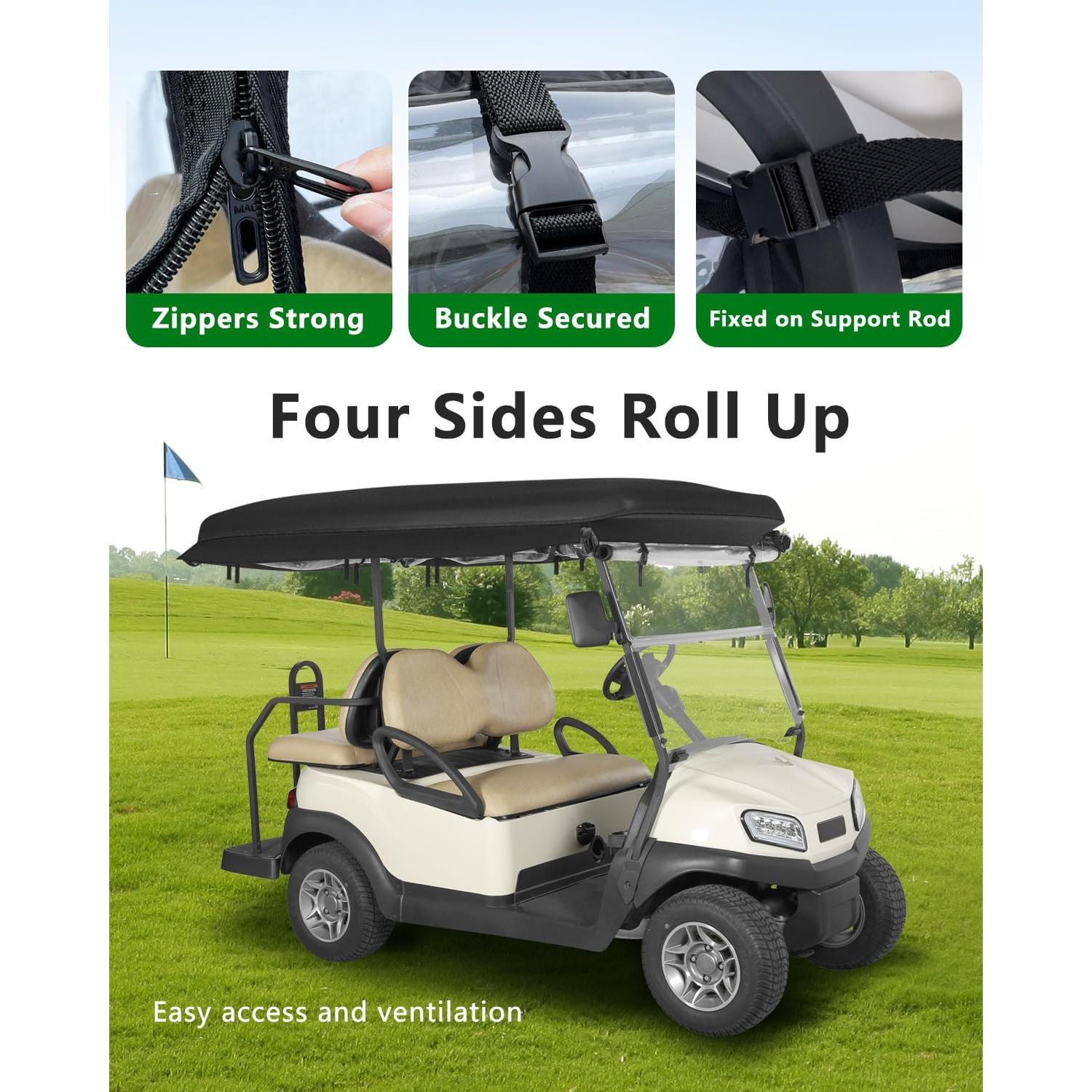 Cubierta de Carro de Golf 4 Pasajeros CHENGWEI Techo Extendido