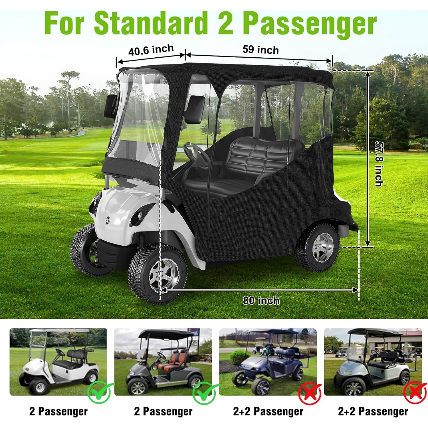 Cubierta para Carro de Golf MASHELLY 2 Pasajeros Negro 600D