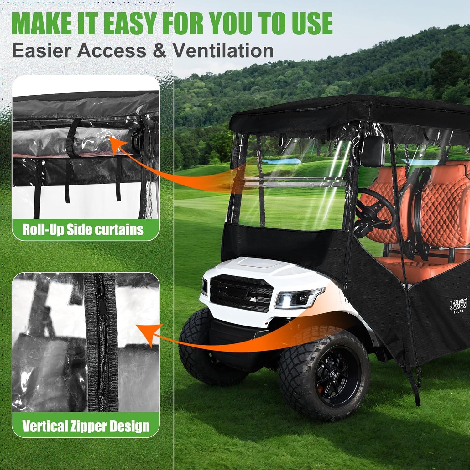 Cubierta Impermeable para Carro de Golf 10L0L Techo Largo 6 Pasajeros