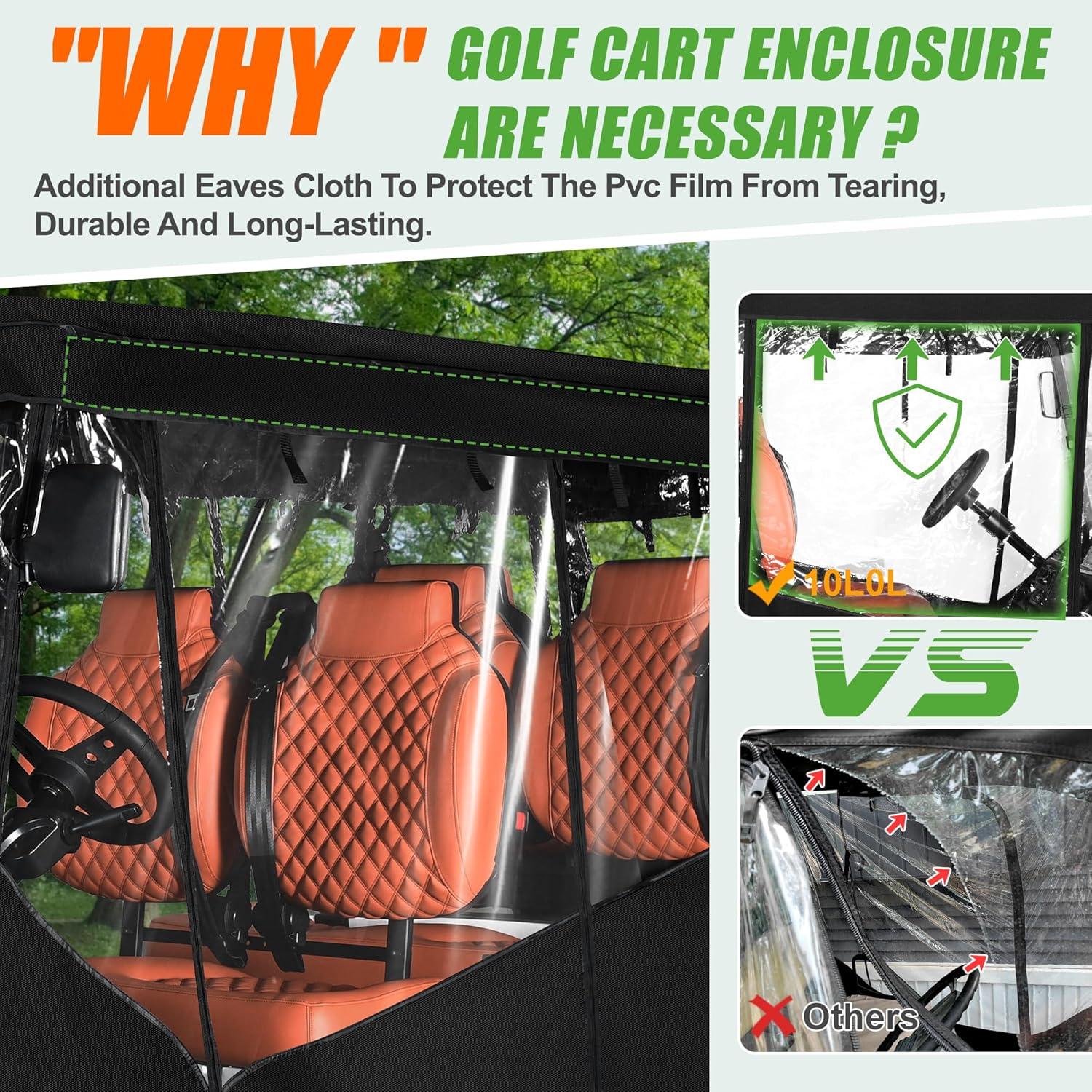 Cubierta Impermeable para Carro de Golf 10L0L Techo Largo 6 Pasajeros