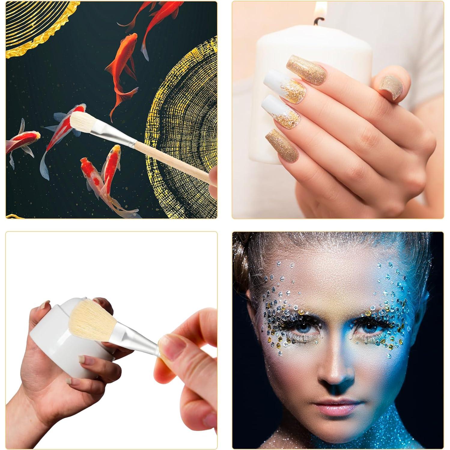 Juego de 7 Pinceles de Arte Ajcotahm - Mango de Madera y Cerda de Cabra