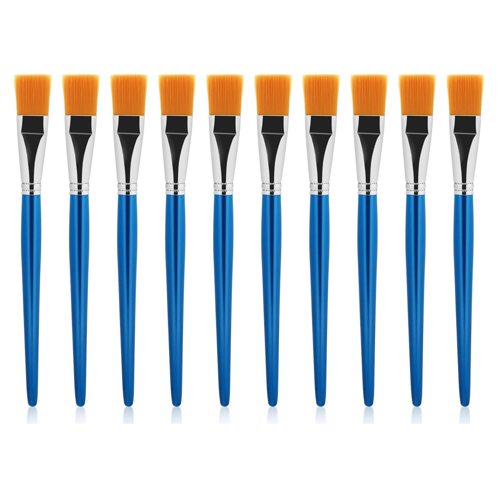 Juego de 10 Brochas Planas 1" Mozeat Lens Sintéticas