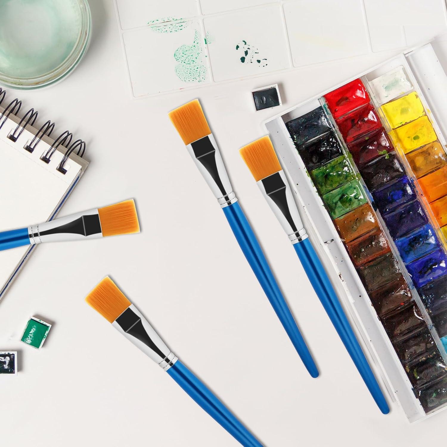 Juego de 10 Brochas Planas 1" Mozeat Lens Sintéticas