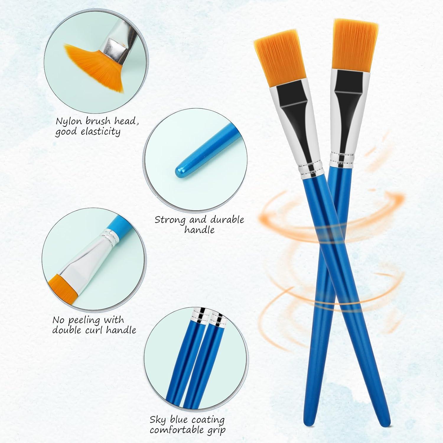 Juego de 10 Brochas Planas 1" Mozeat Lens Sintéticas