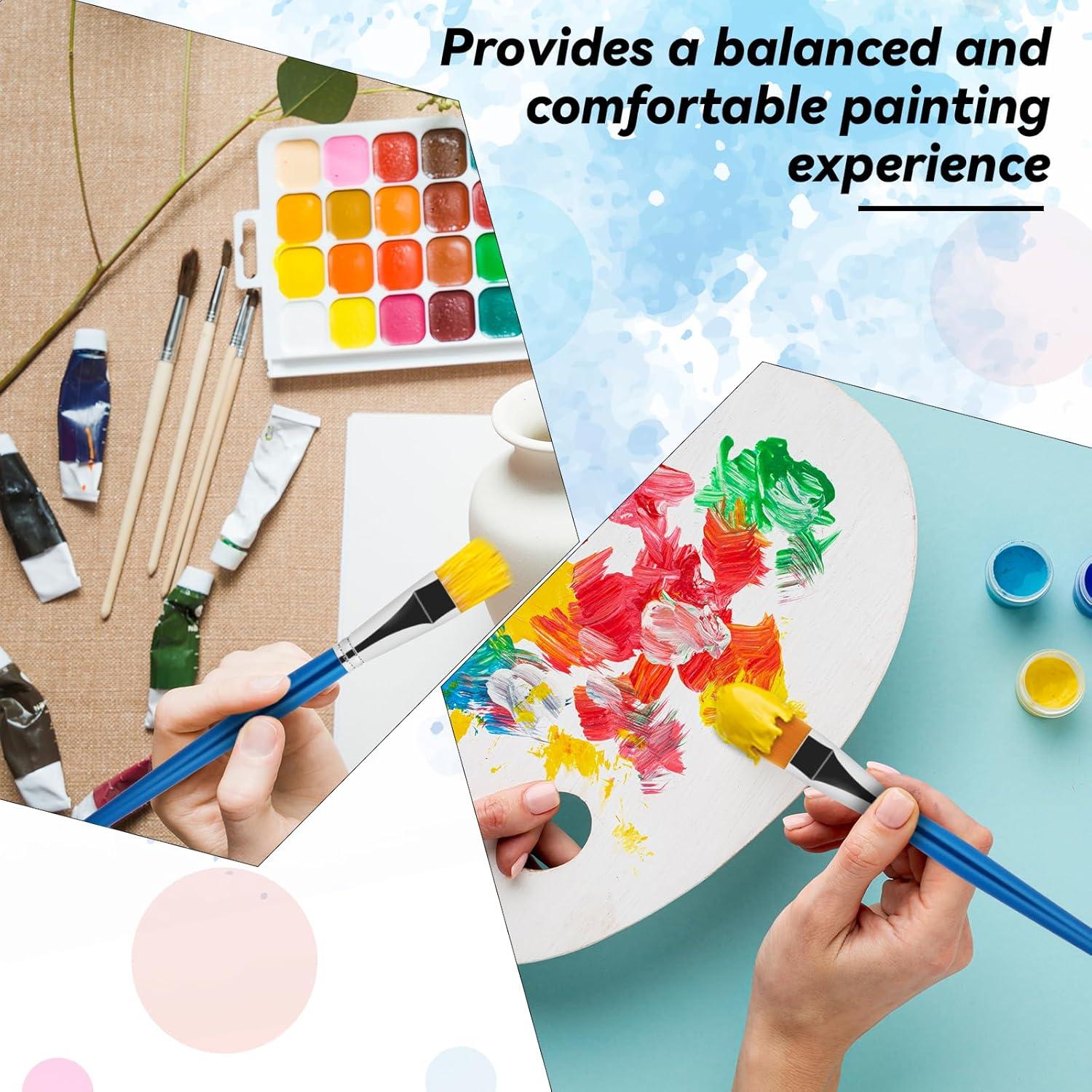 Juego de 10 Brochas Planas 1" Mozeat Lens Sintéticas