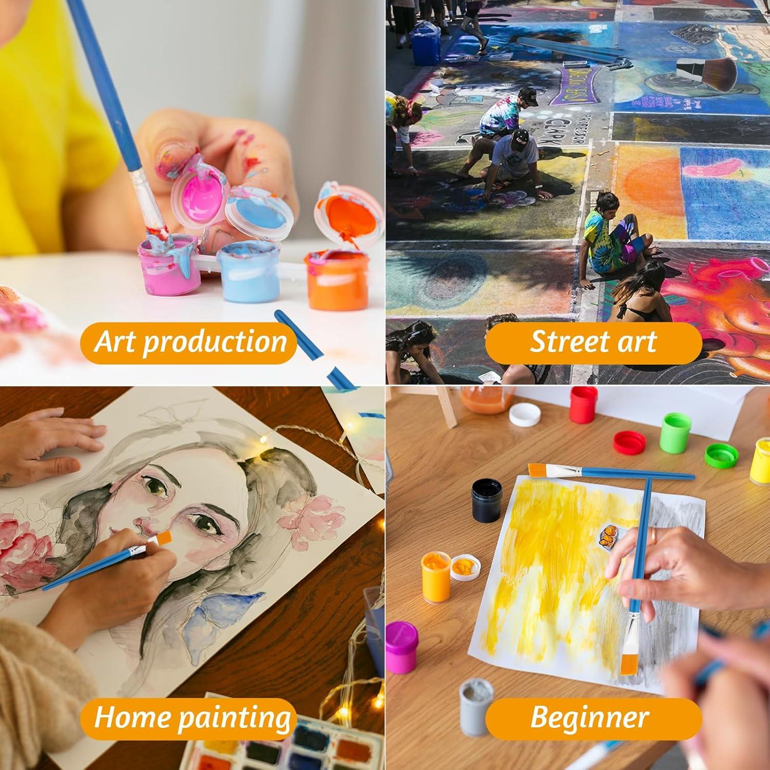 Juego de 10 Brochas Planas 1" Mozeat Lens Sintéticas