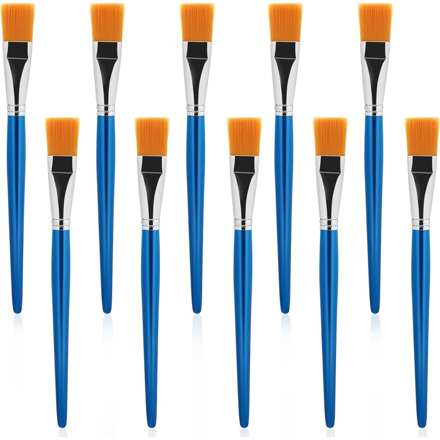 Juego de 10 Brochas Planas 1" Mozeat Lens Sintéticas