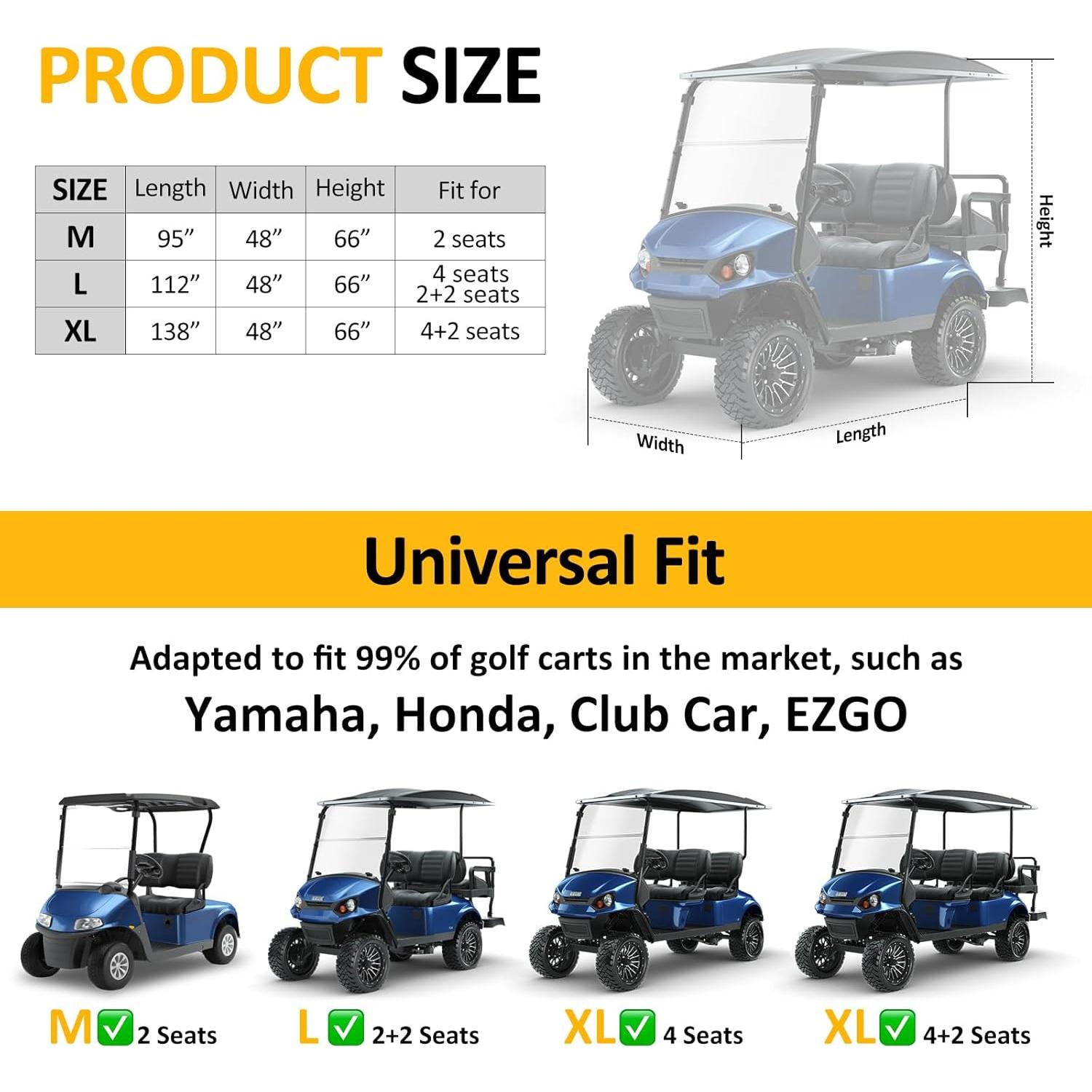 Funda Impermeable para Carro de Golf Falafa 4 Pasajeros