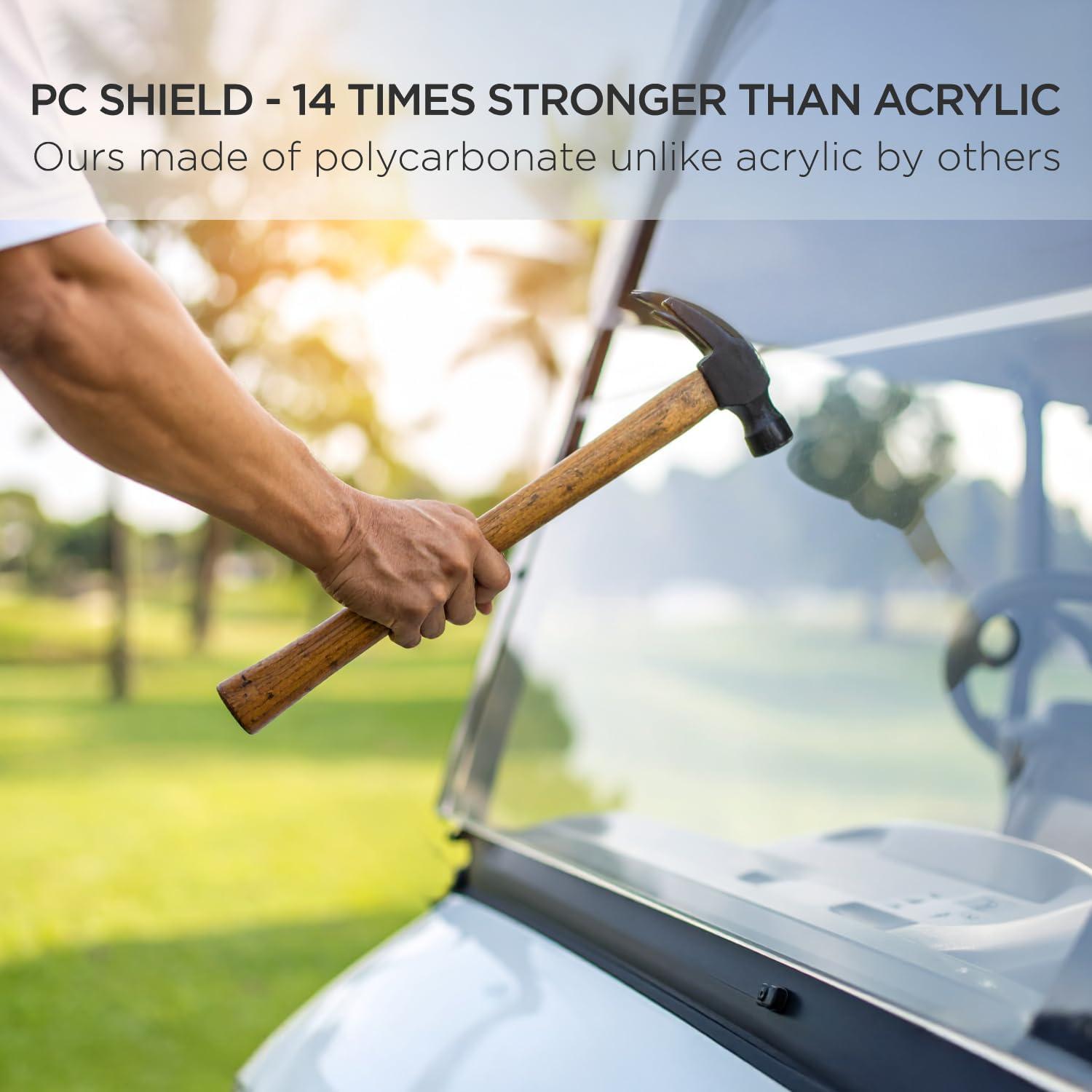 Parabrisas EZGO TXT 1995-2013 Plegable UV Resistente a Impactos