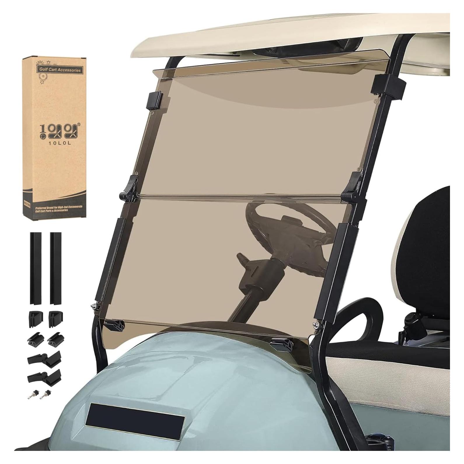 Parabrisas Plegable 10L0L para Club Car Precedent 2004-Up, Claro/Tintado, 95.25x85.34 cm