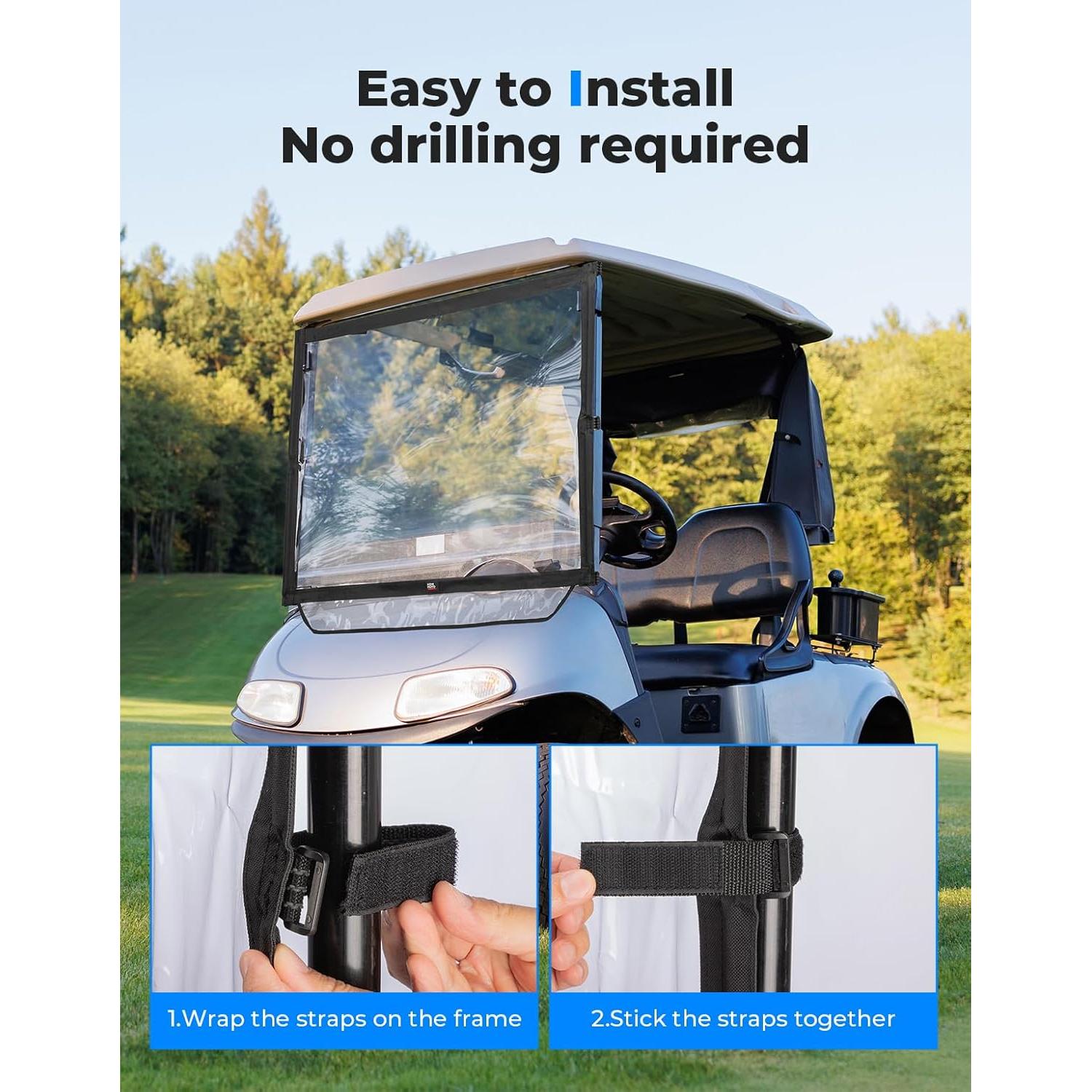 Parabrisas Plegable KEMIMOTO para Carrito de Golf EZGO RXV