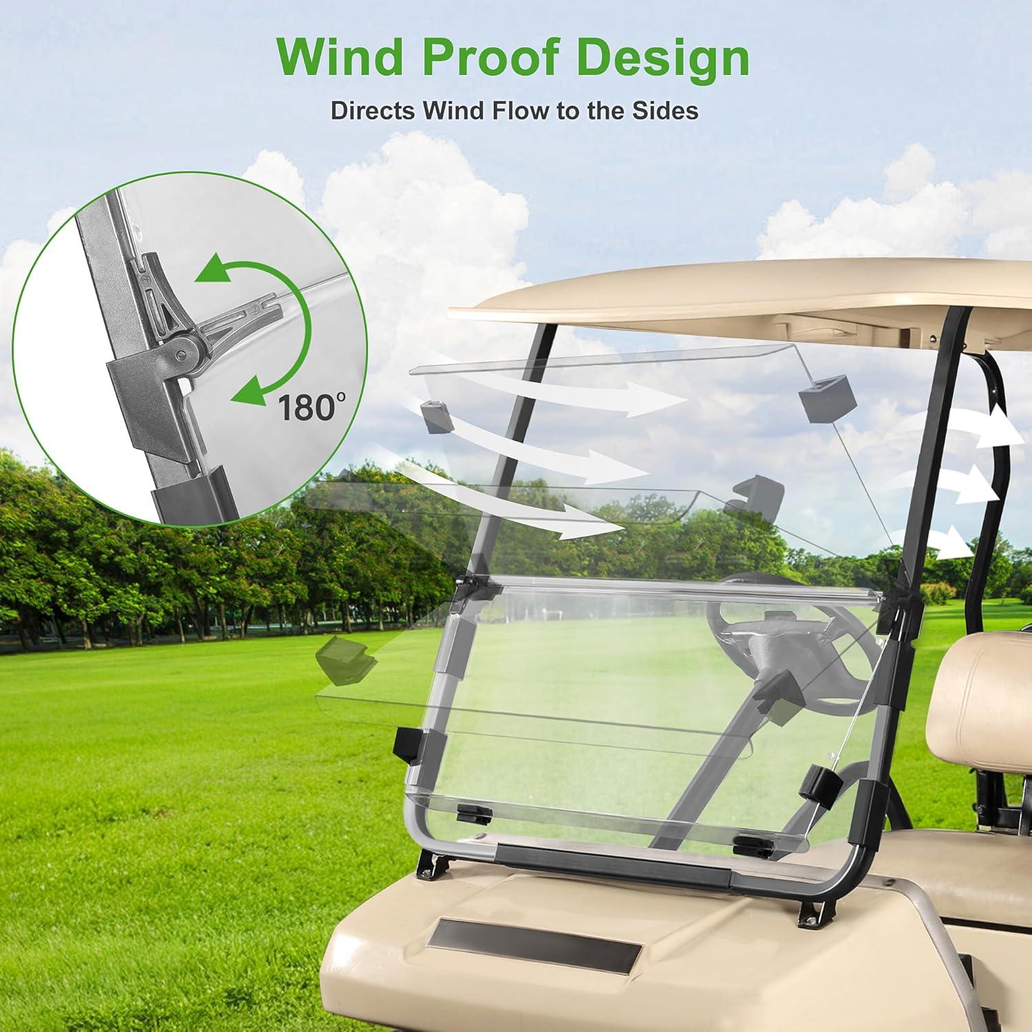 Parabrisas Plegable 10L0L para Carrito Golf Club Car DS 1982-2000.5