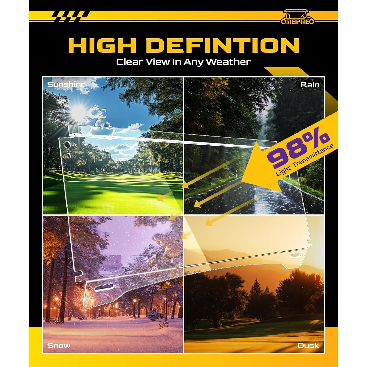 Parabrisas Plegable OMEIPMEO para Golf Cart YAMAHA G29 2007-2016