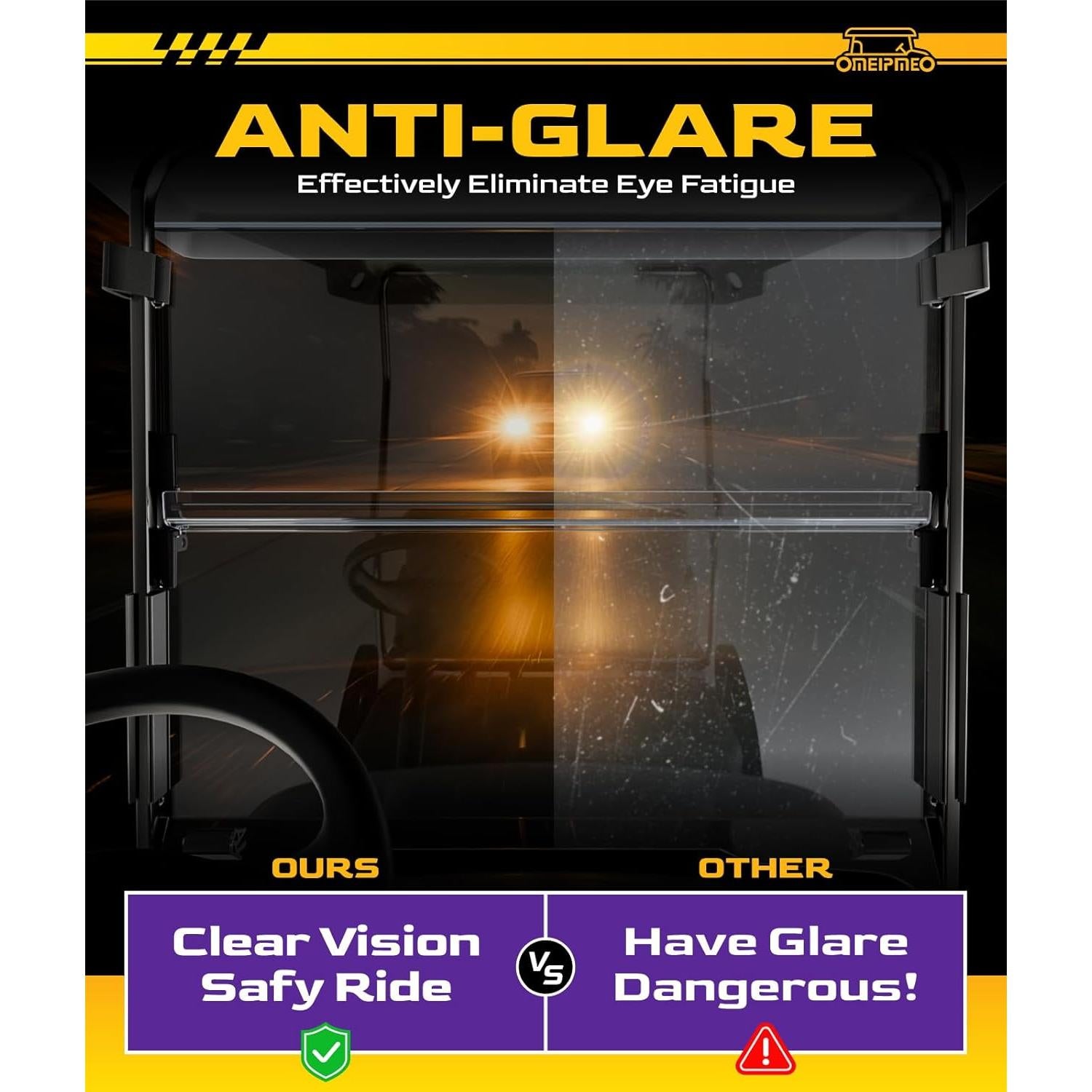 Parabrisas Plegable OMEIPMEO para Golf Cart YAMAHA G29 2007-2016