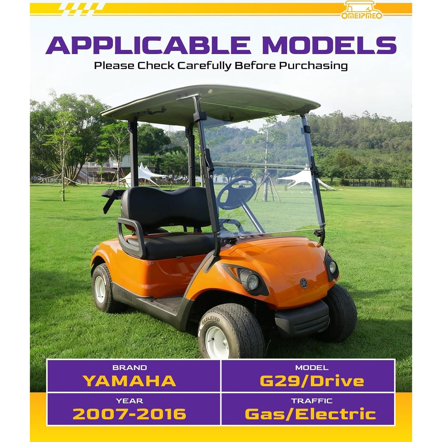 Parabrisas Plegable OMEIPMEO para Golf Cart YAMAHA G29 2007-2016