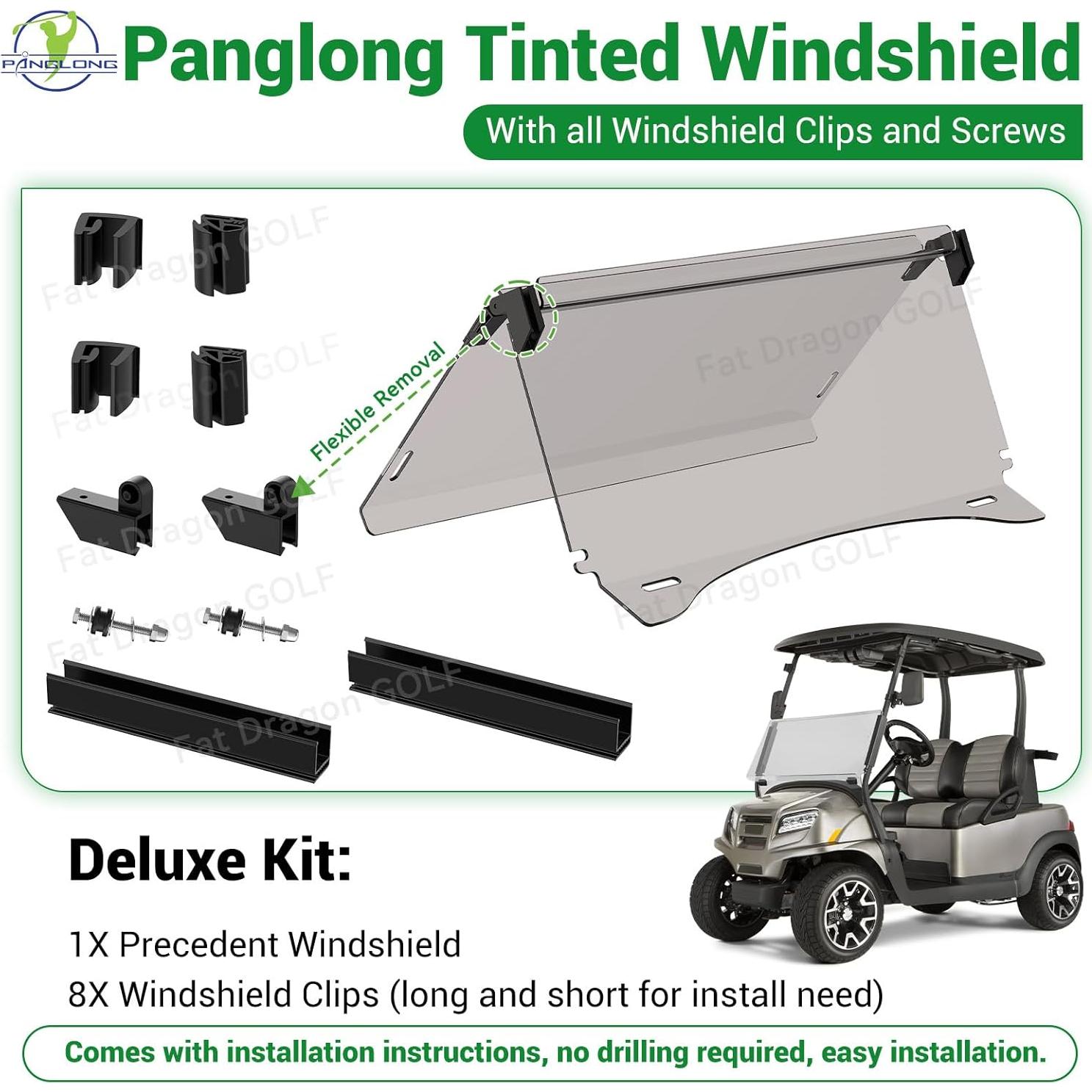 Parabrisas Tinteado Panglong para Carro de Golf 2004-Up 95.49x86.25cm