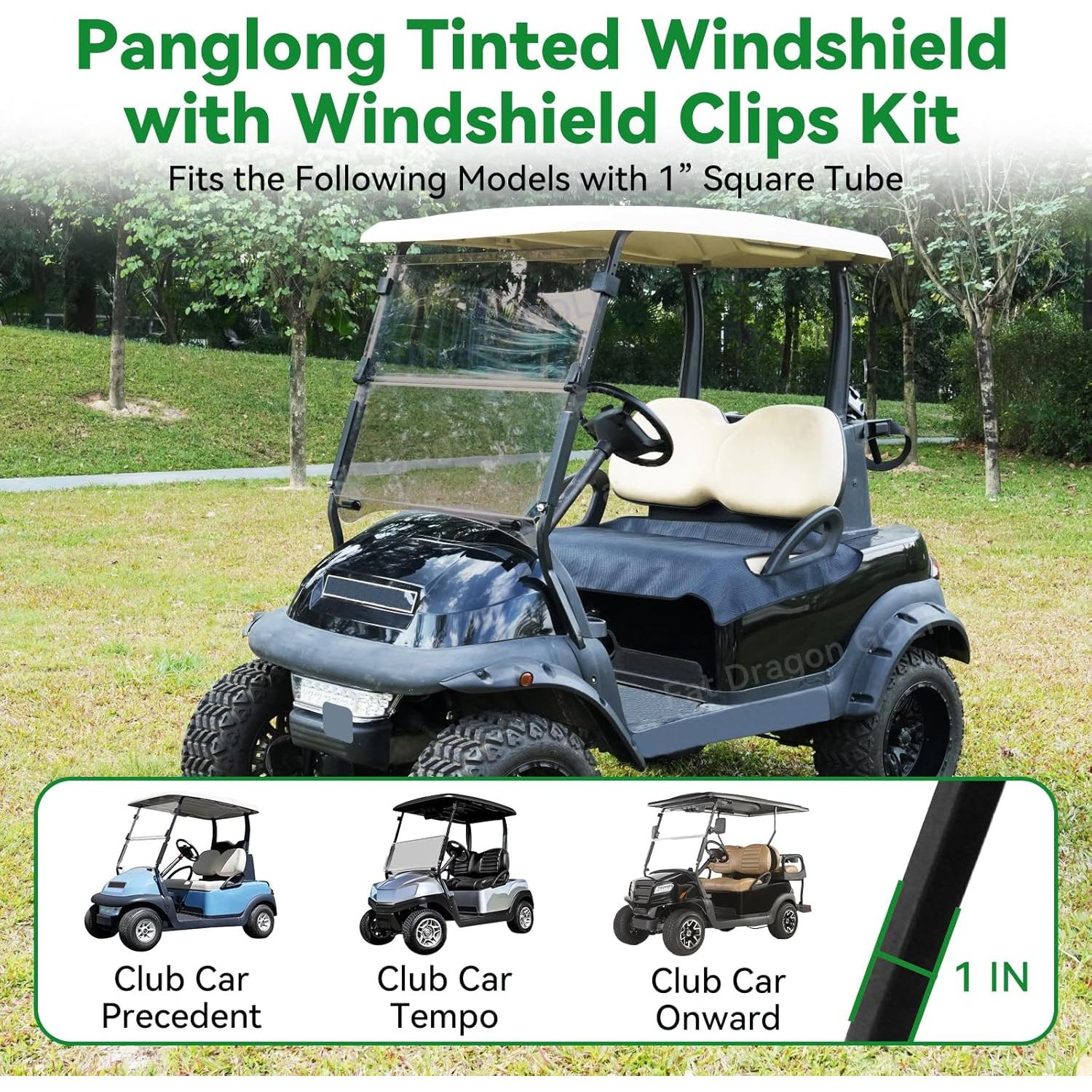 Parabrisas Tinteado Panglong para Carro de Golf 2004-Up 95.49x86.25cm