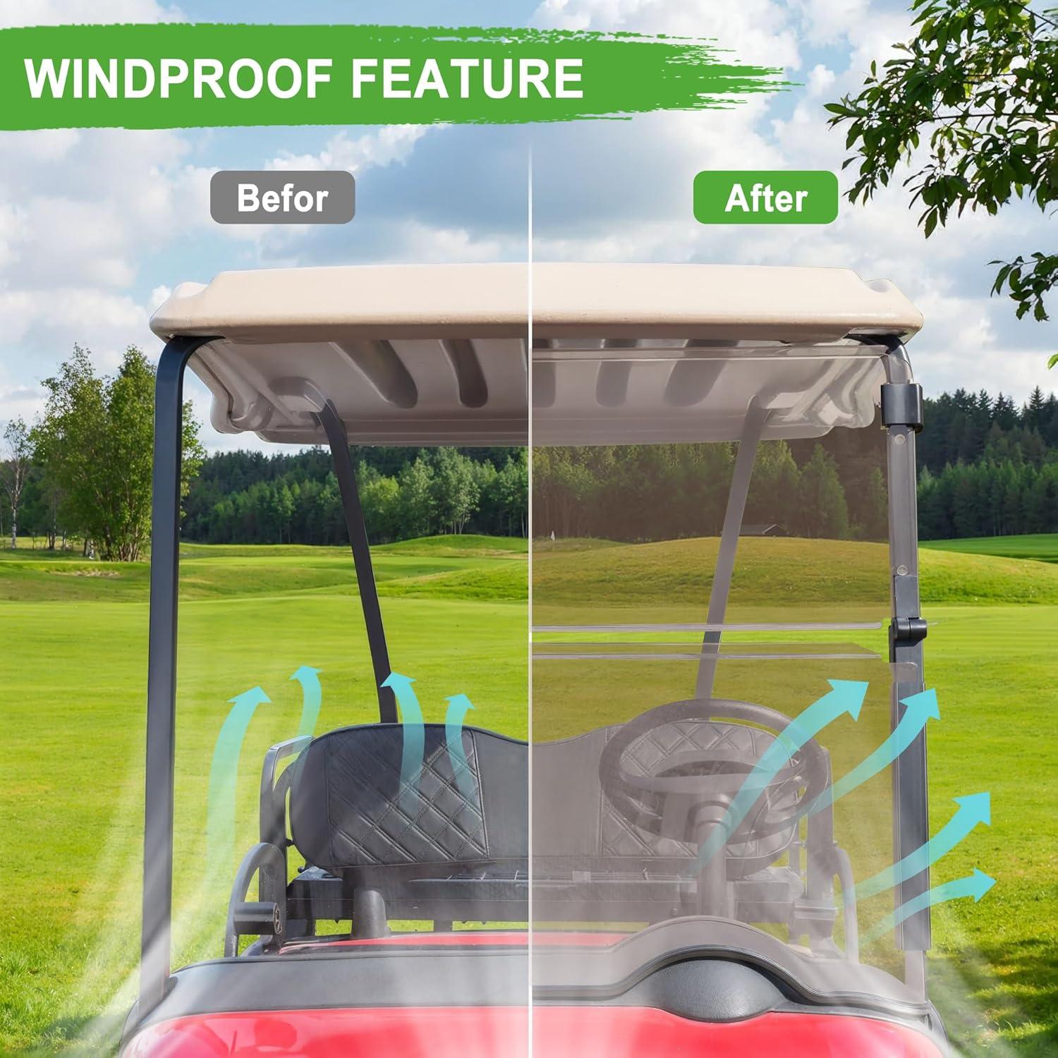 Parabrisas Plegable 10L0L para Carrito Golf EZGO RXV 2008+ 97x82.5cm