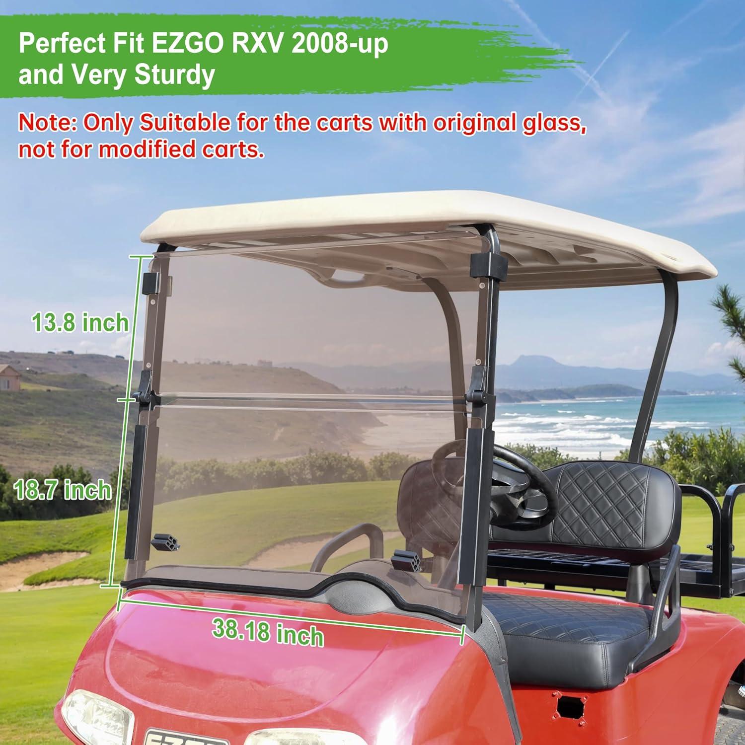 Parabrisas Plegable 10L0L para Carrito Golf EZGO RXV 2008+ 97x82.5cm