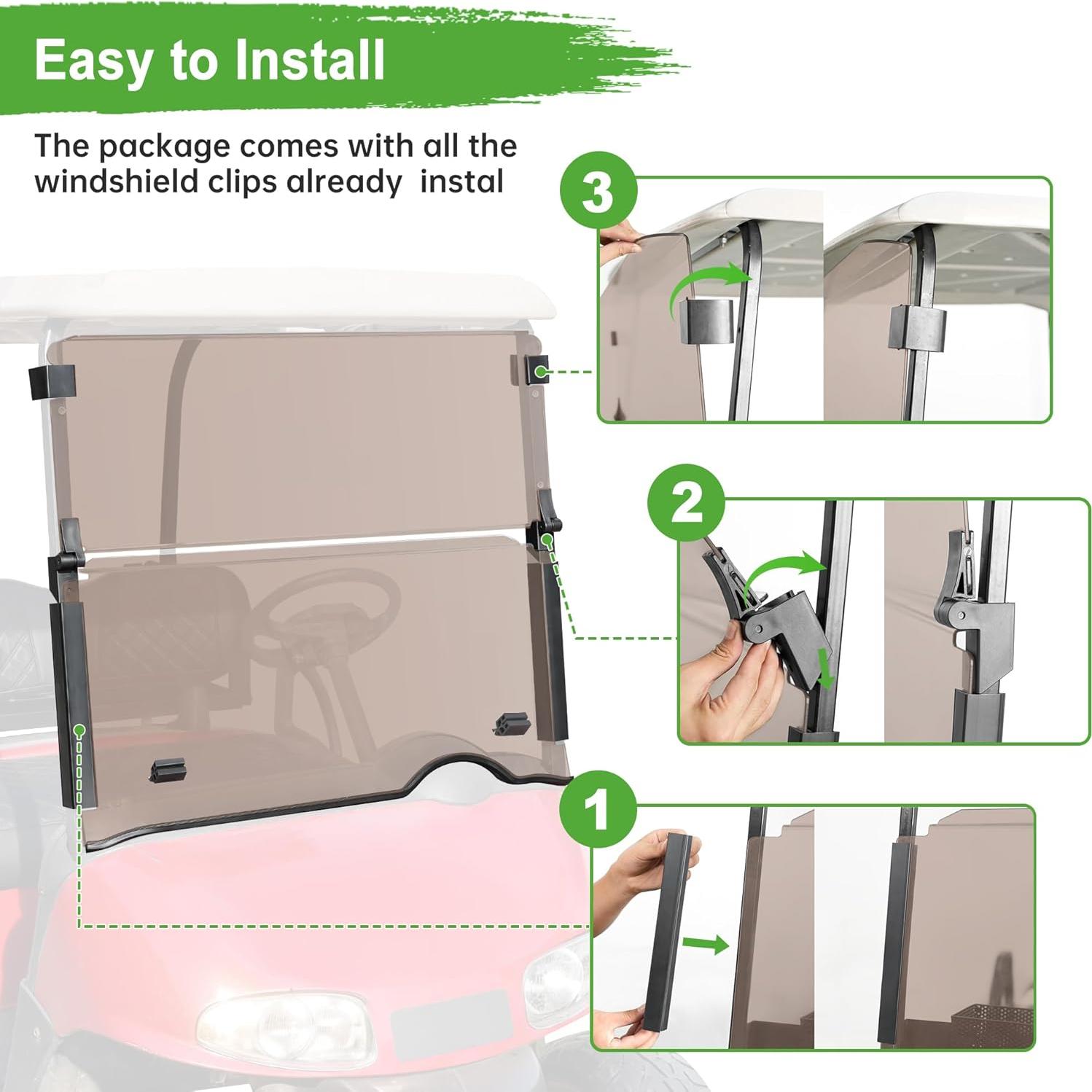 Parabrisas Plegable 10L0L para Carrito Golf EZGO RXV 2008+ 97x82.5cm