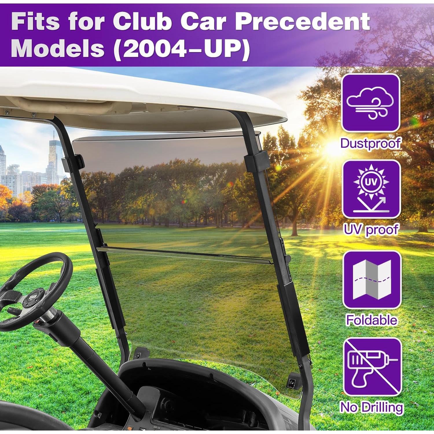 Parabrisas Tinteado 4.5mm PZWLI para Carro de Golf Club Car 2004-Up